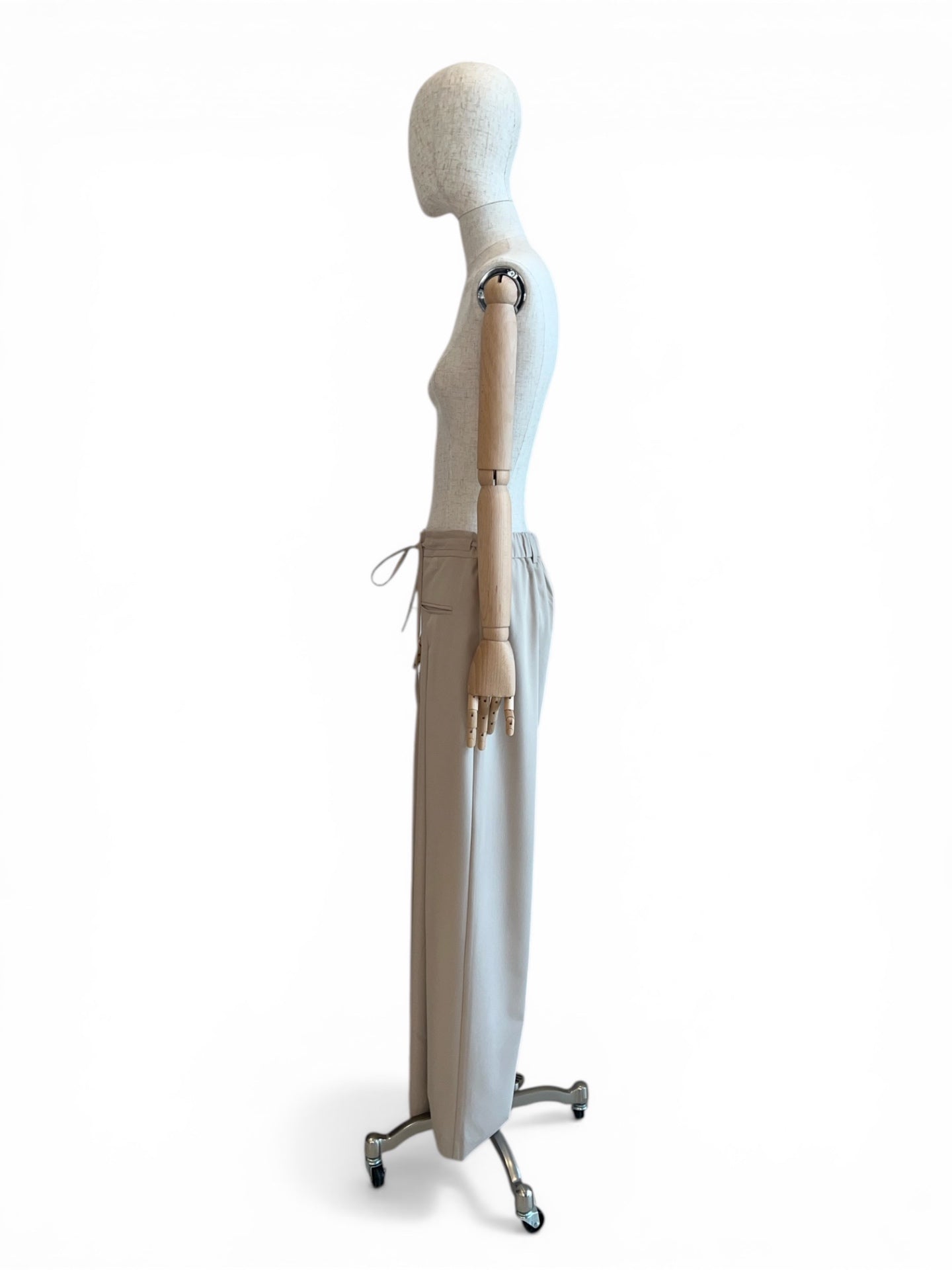 Anna Seravalli Bundfaltenhose mit Tunnelzug beige