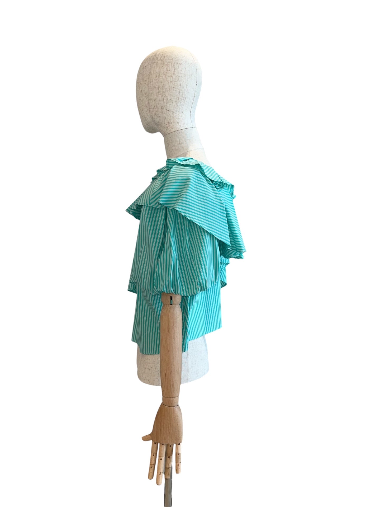 Zanetti ZC8096 Bluse Dunkel Aqua-Grün