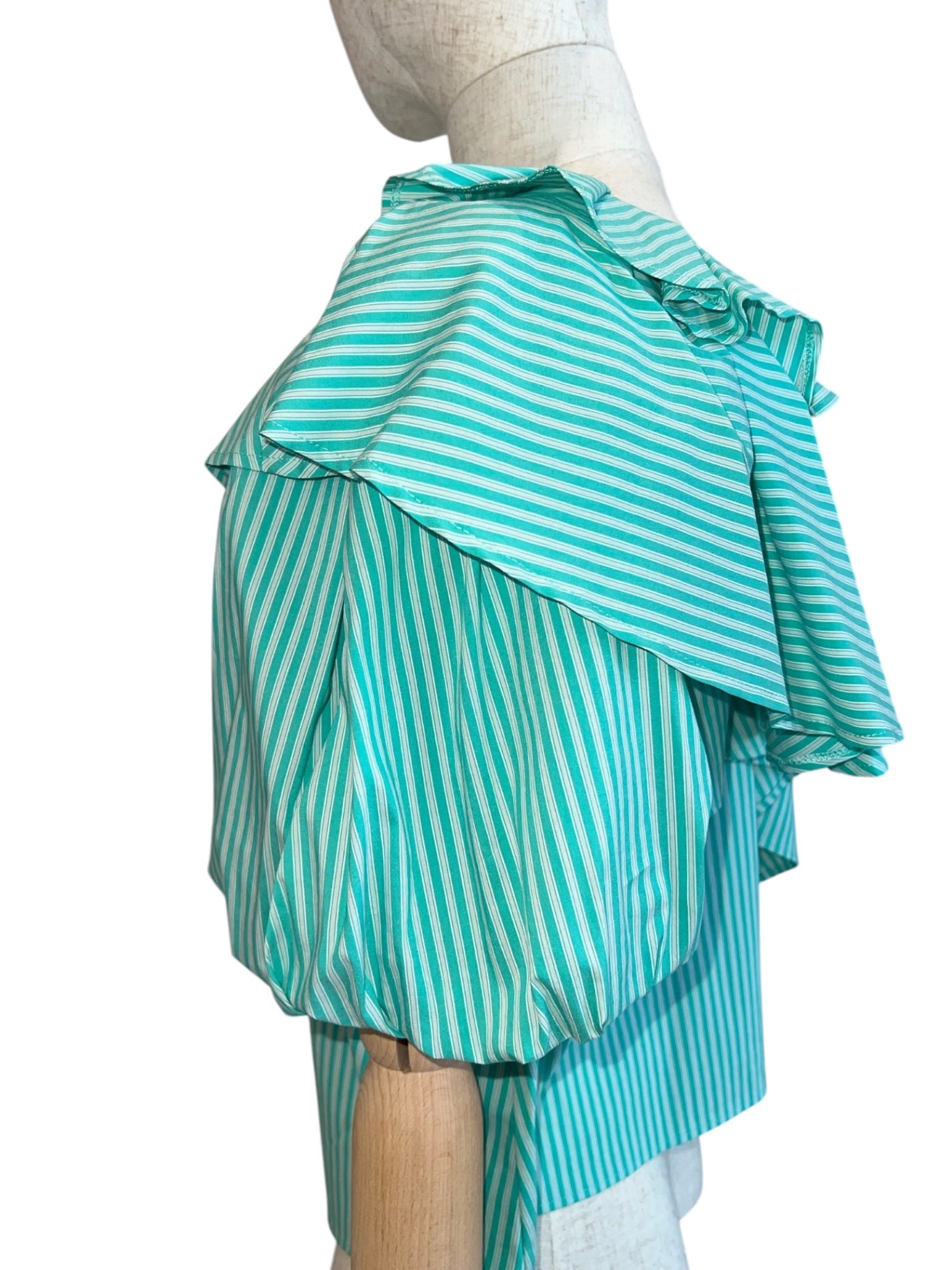 Zanetti ZC8096 Bluse Dunkel Aqua-Grün