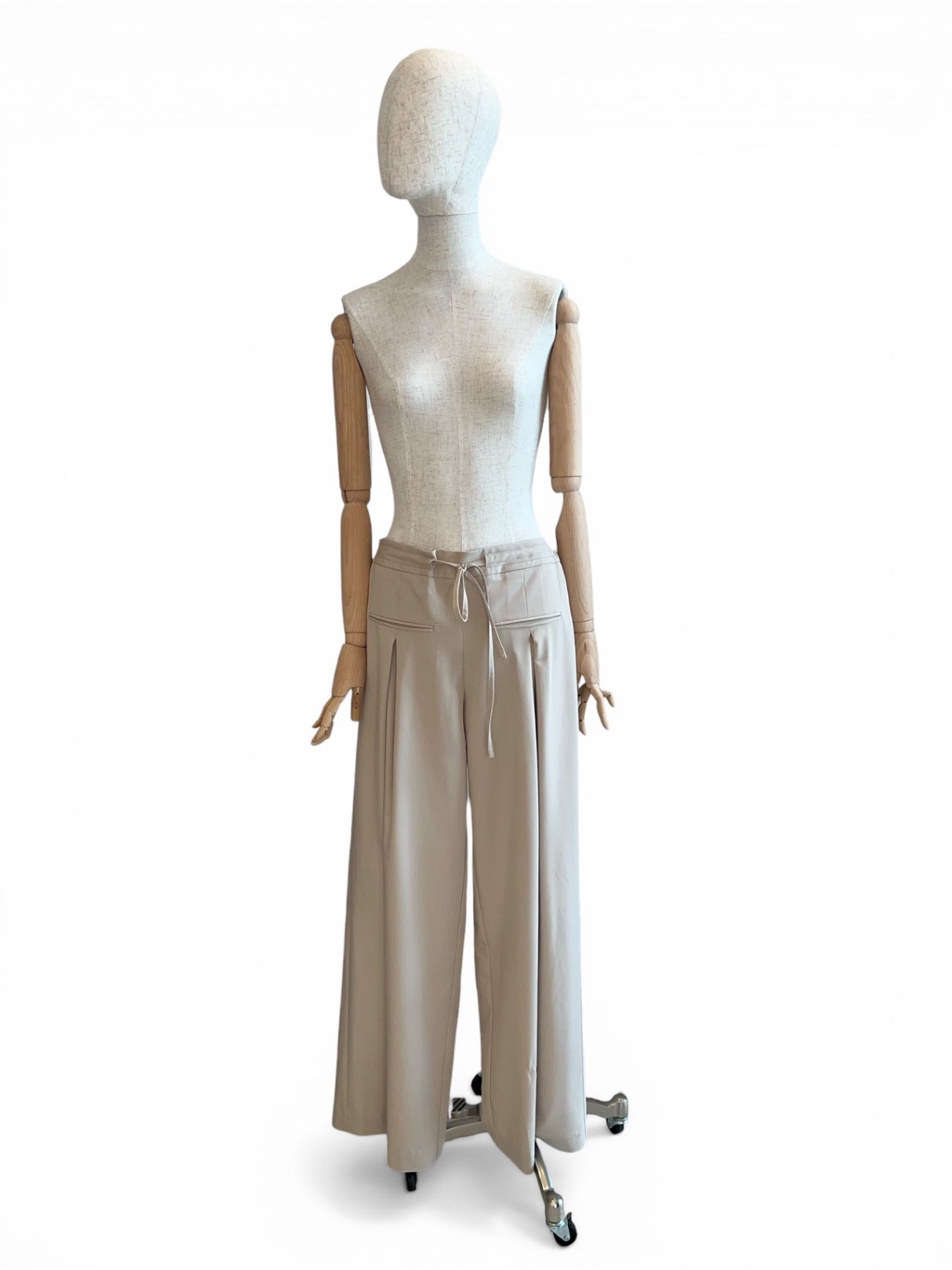 Anna Seravalli Bundfaltenhose mit Tunnelzug beige