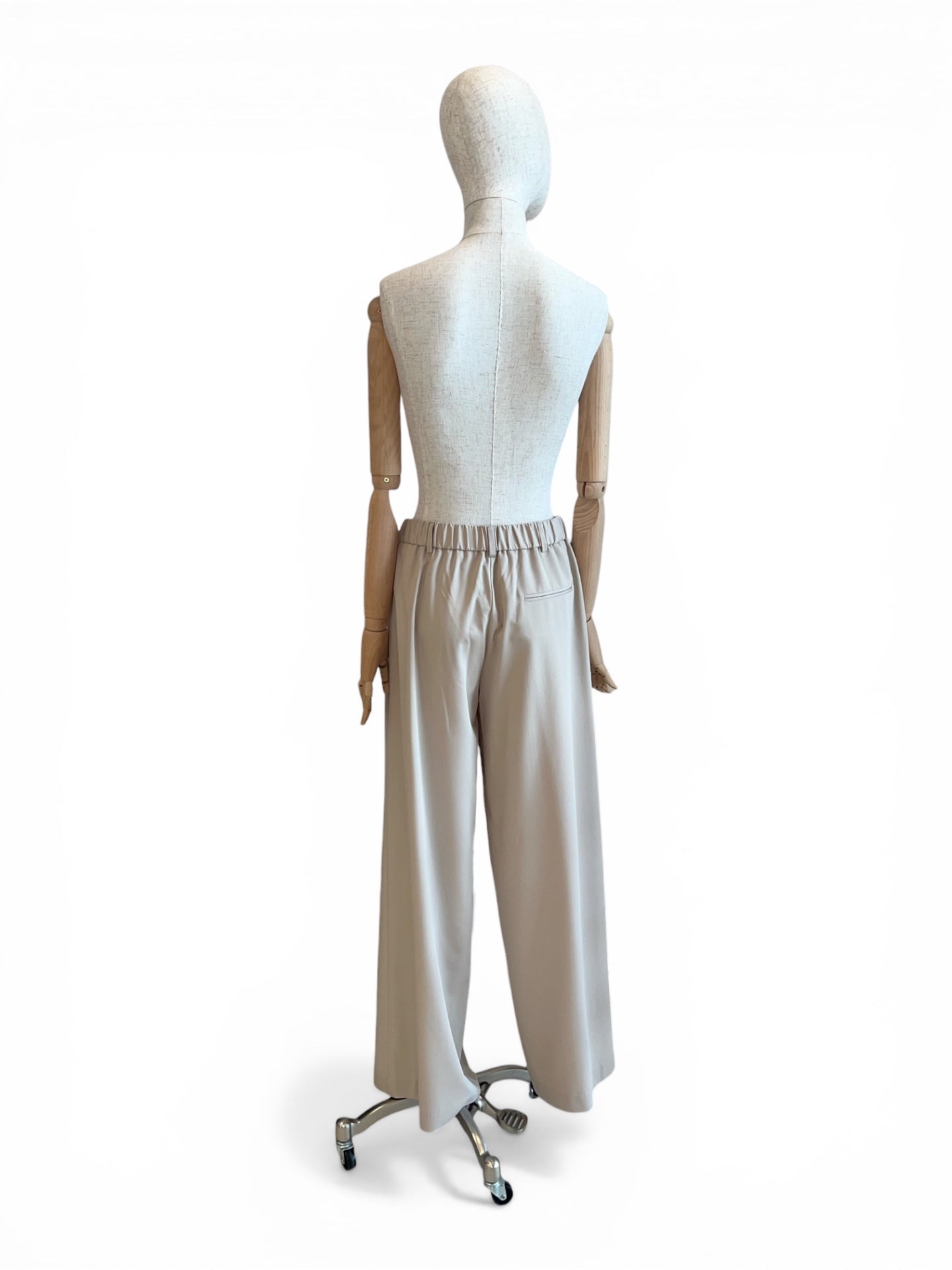 Anna Seravalli Bundfaltenhose mit Tunnelzug beige