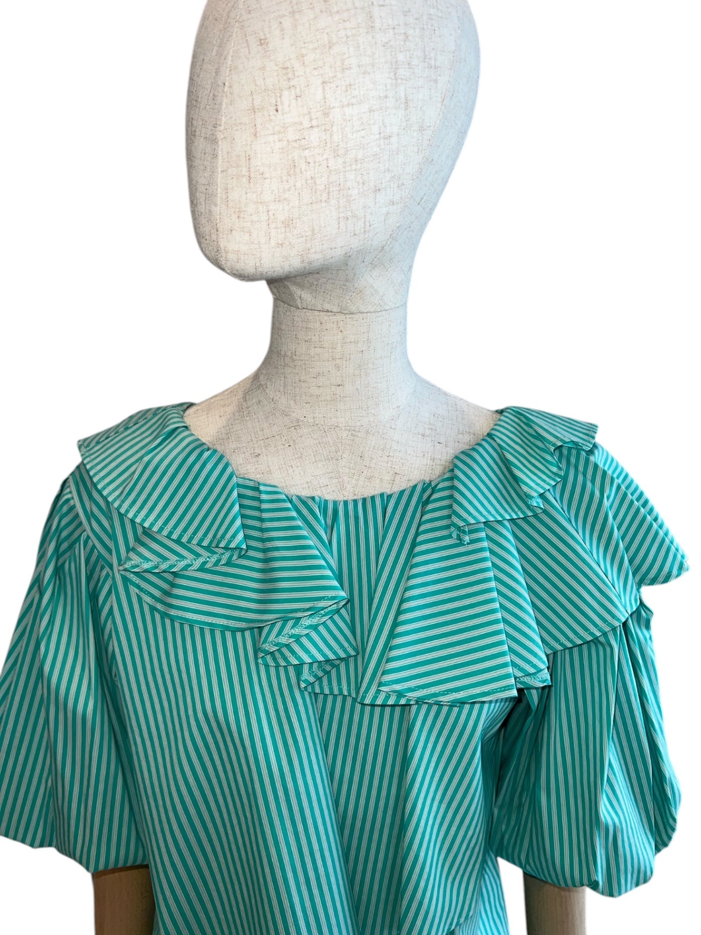 Zanetti ZC8096 Bluse Dunkel Aqua-Grün