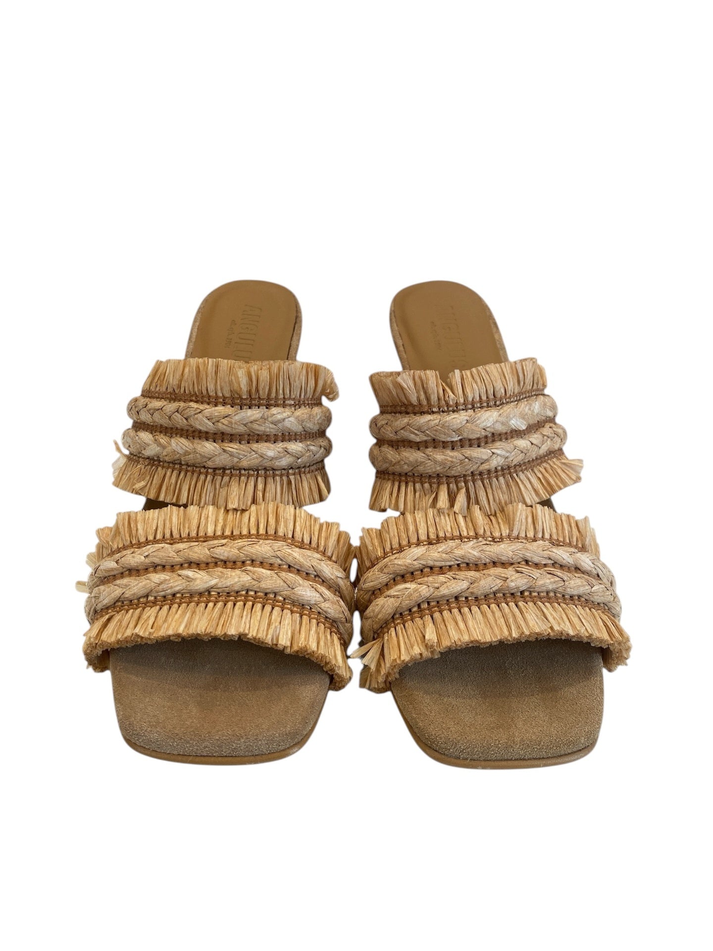 Angulus Absatzsandale mit Raffia natur-raffia/kamel