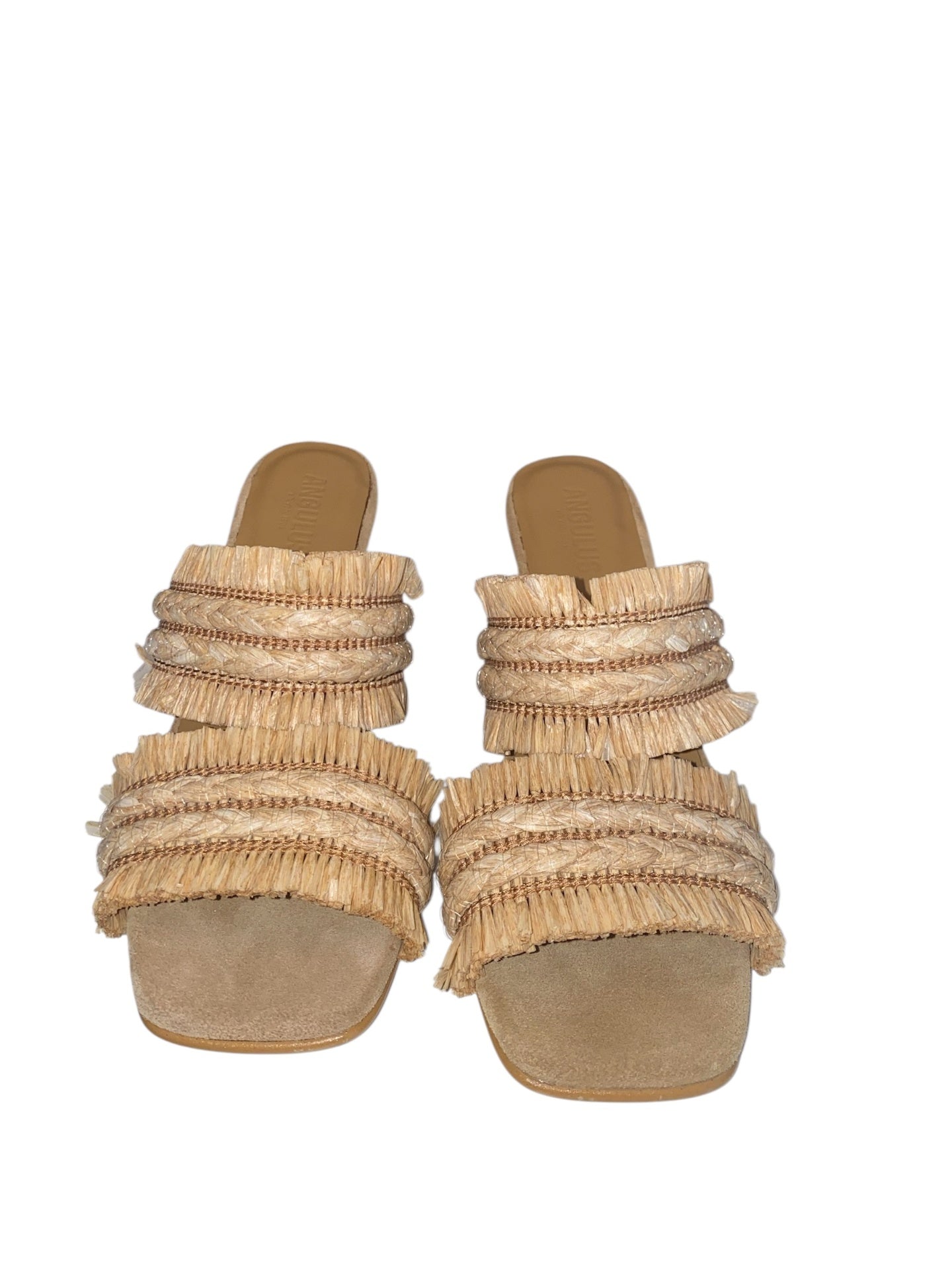 Angulus Absatzsandale mit Raffia natur-raffia/kamel