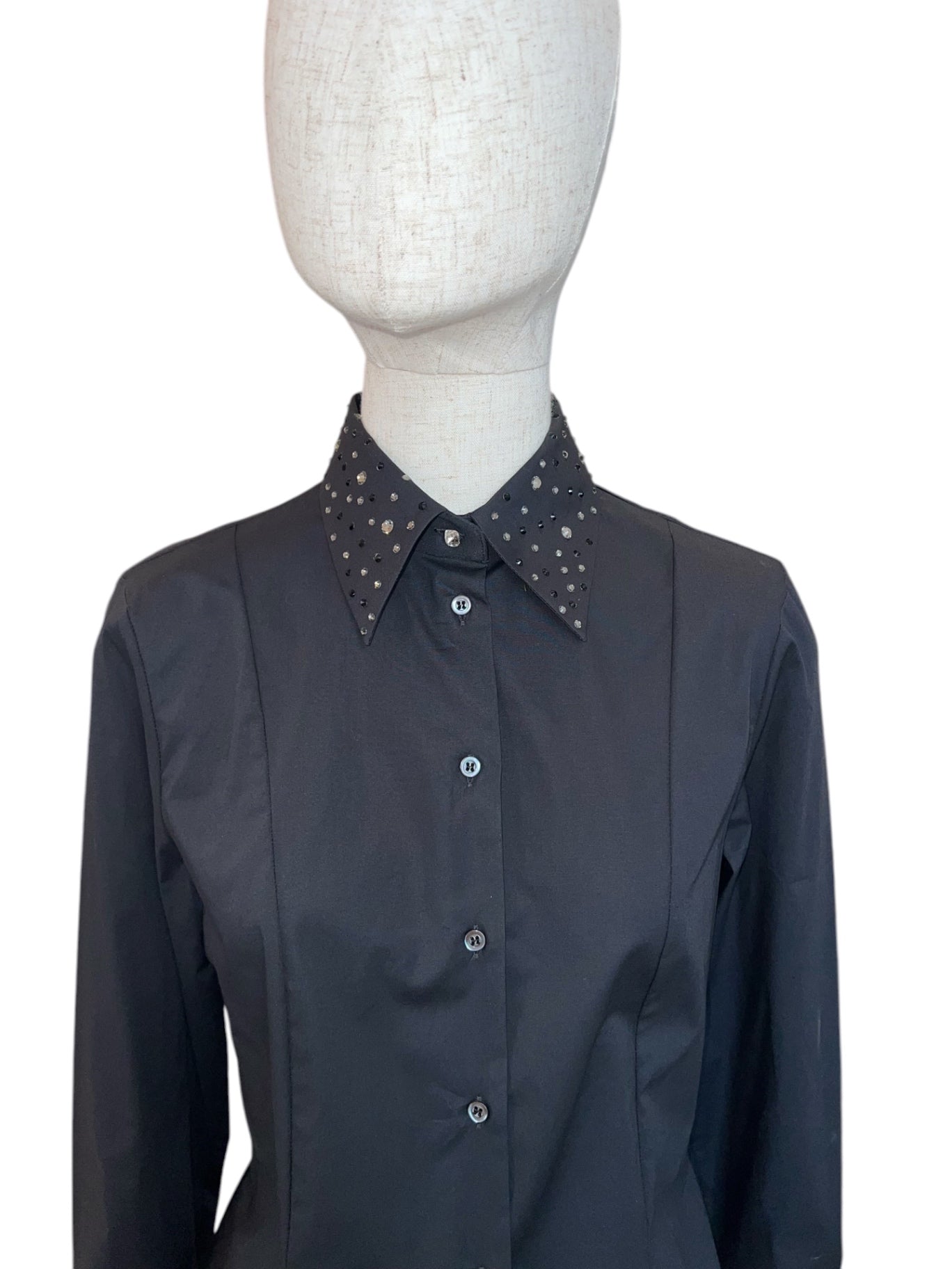 Zanetti 1965 Bluse mit Strasskragen