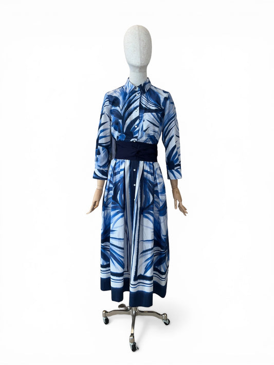 Sara Roka Blusenkleid NIDINA Indigo Palms