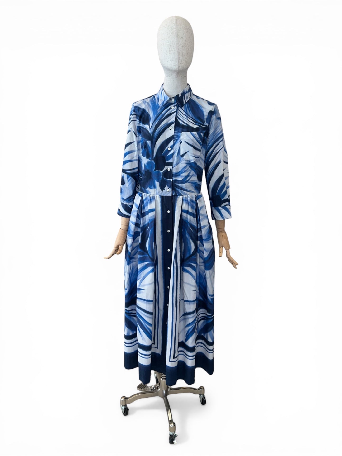Sara Roka Blusenkleid NIDINA Indigo Palms
