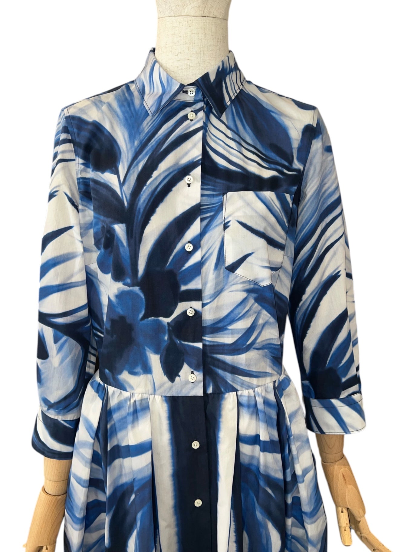 Sara Roka Blusenkleid NIDINA Indigo Palms