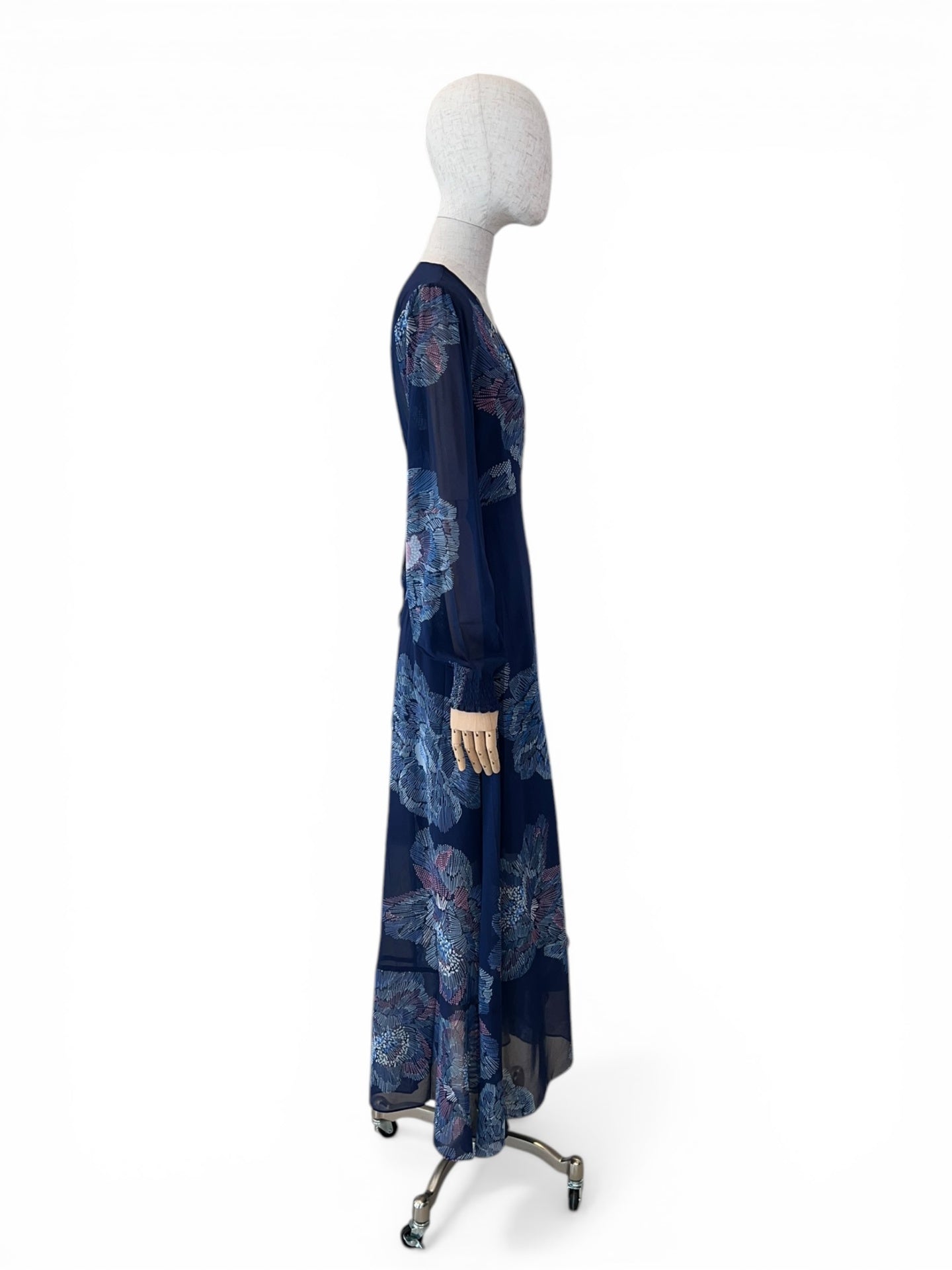 Charlotte Sparre Wickelkleid mit Unterkleid blau/hellblau