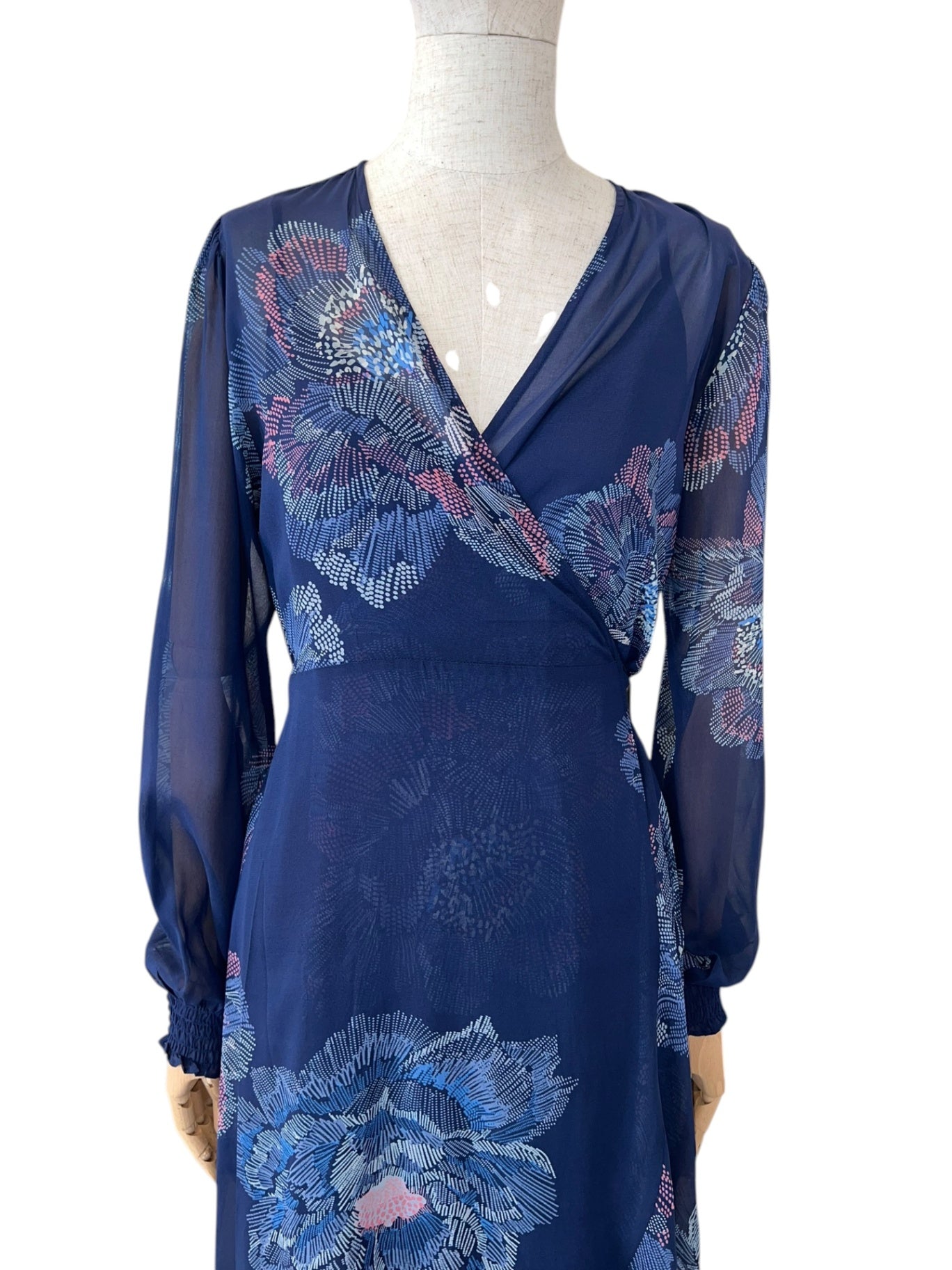 Charlotte Sparre Wickelkleid mit Unterkleid blau/hellblau