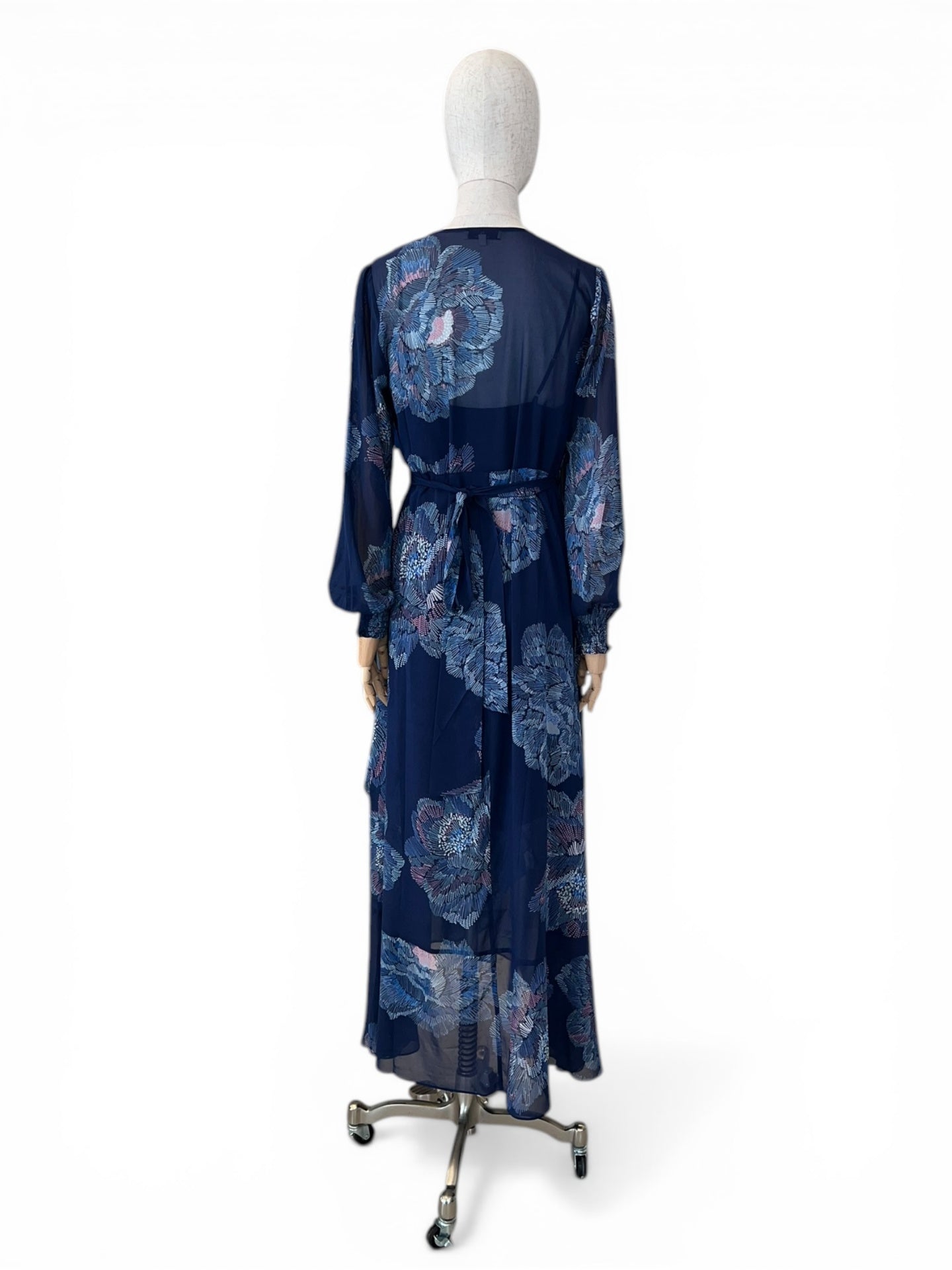 Charlotte Sparre Wickelkleid mit Unterkleid blau/hellblau