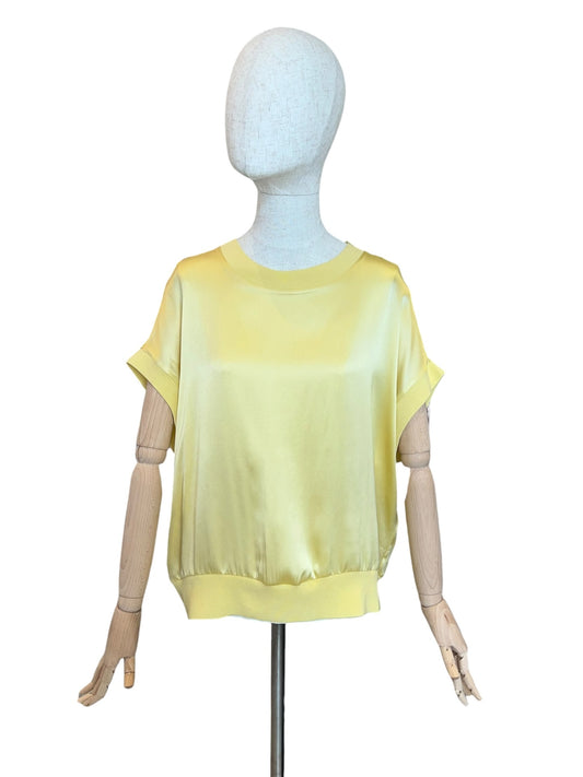 Charlotte Sparre Seidenshirt mit Rundhalsausschnitt, gelb