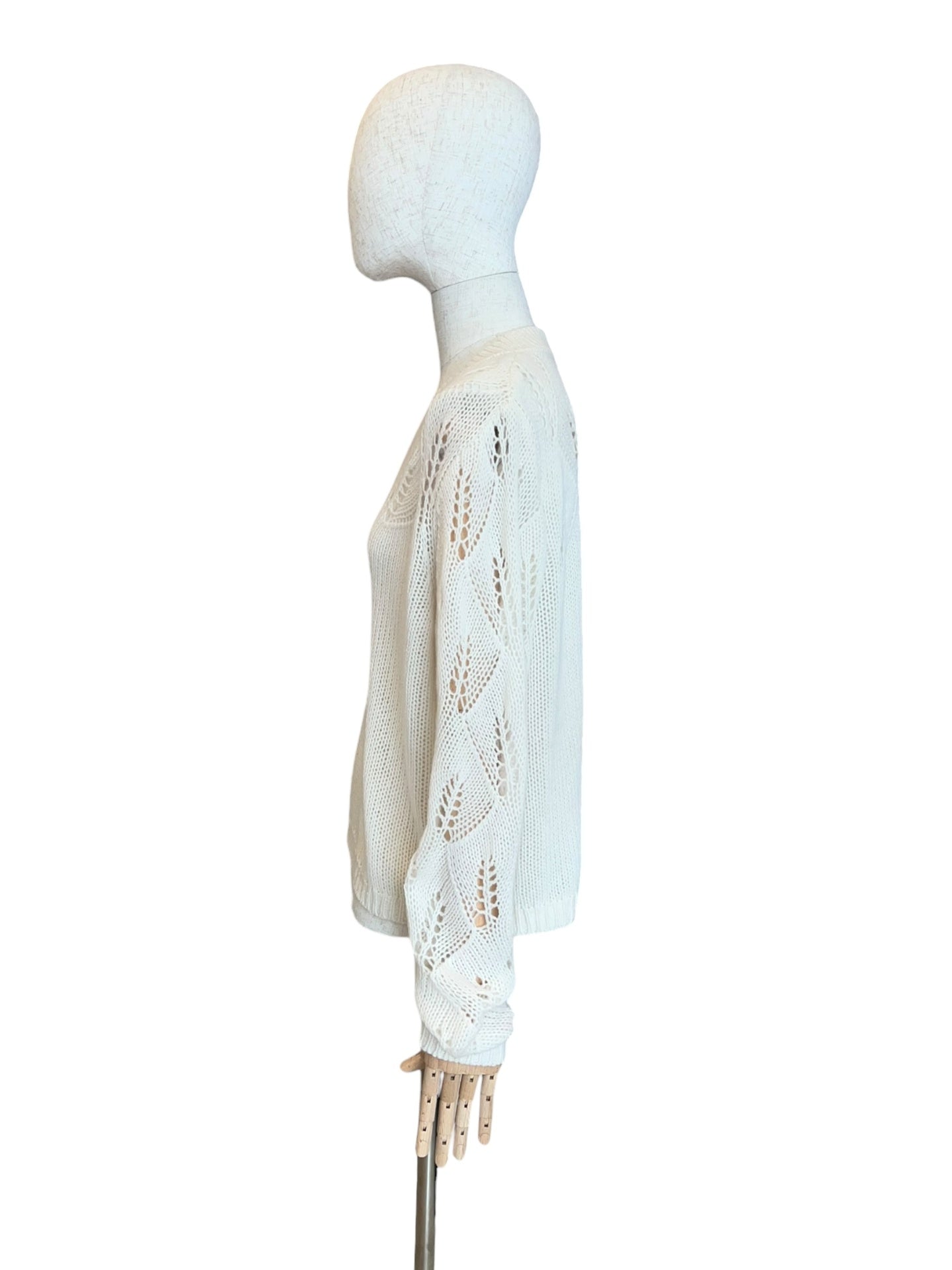 Charlotte Sparre Cashmere-Pullover in Weiss mit Lochstrickdetails