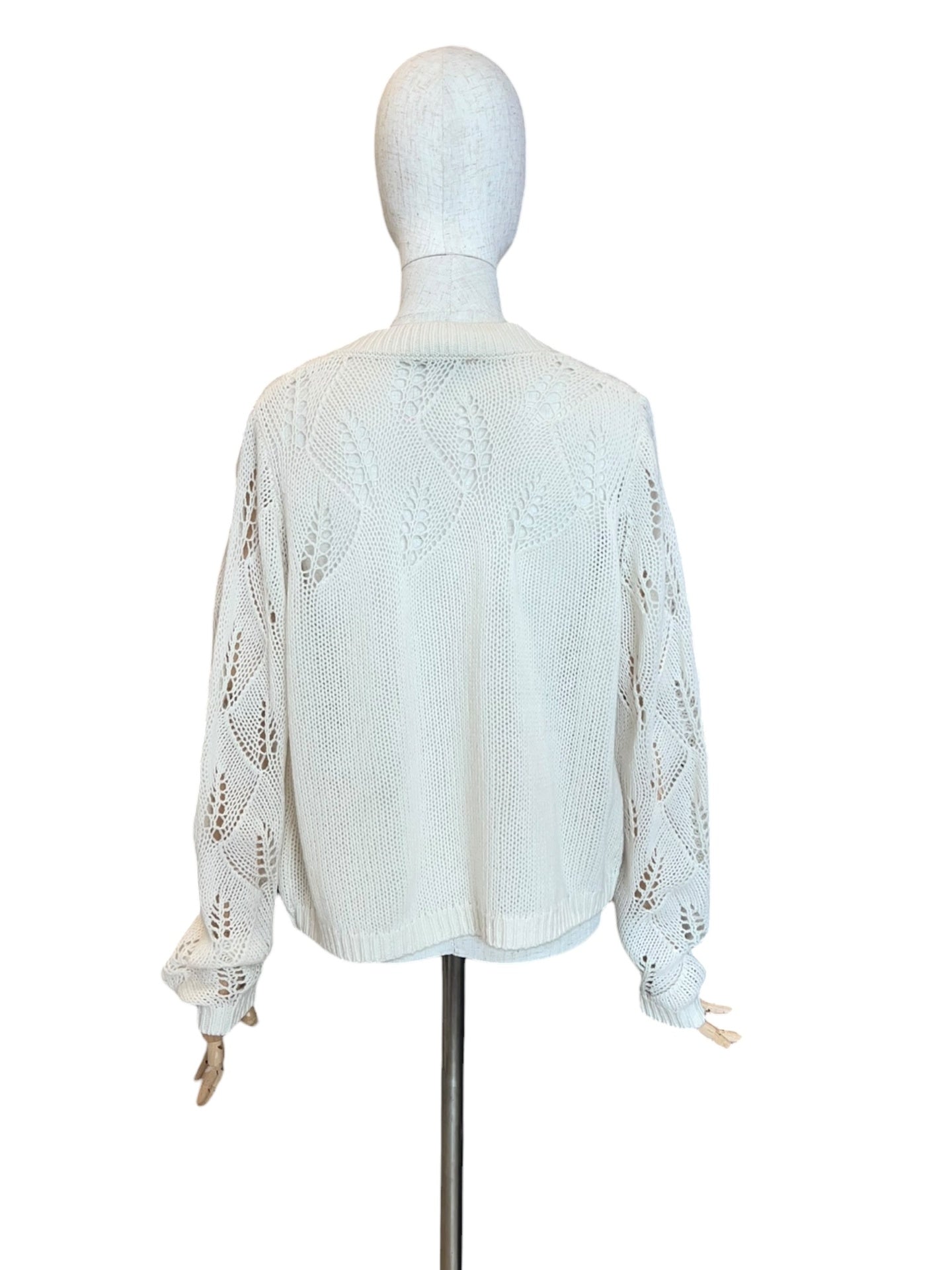 Charlotte Sparre Cashmere-Pullover in Weiss mit Lochstrickdetails
