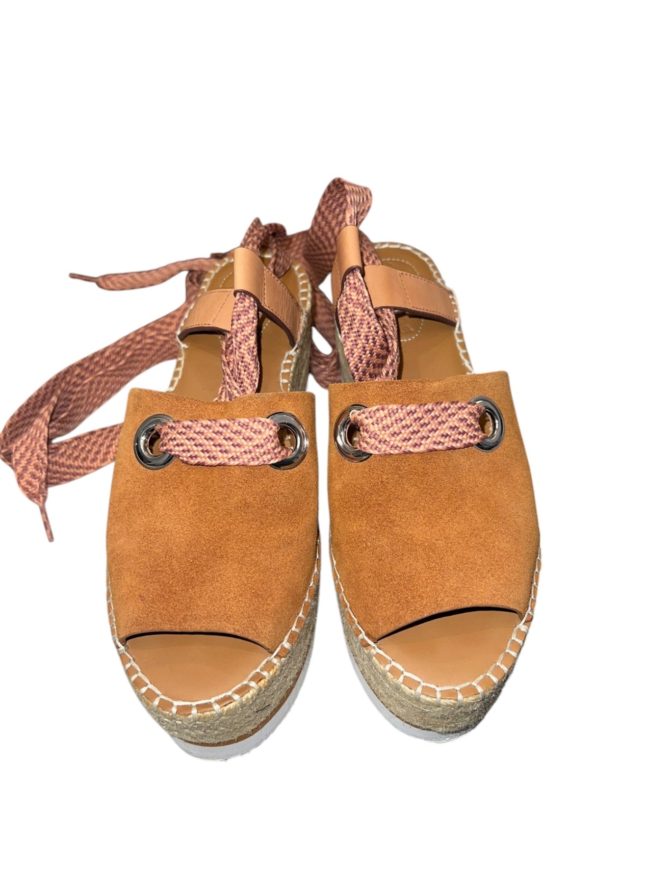 Pre-Loved See by Chloe Glyn Wrap Wedge Espadrilles 