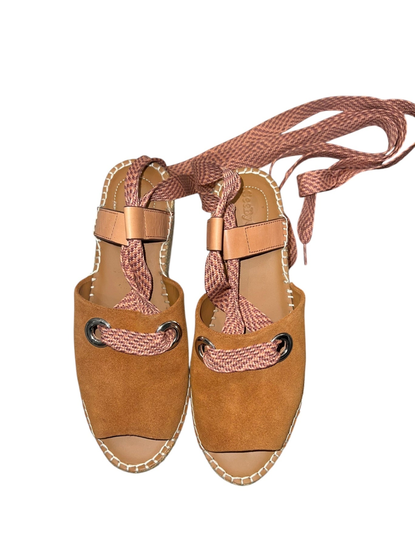 Pre-Loved See by Chloe Glyn Wrap Wedge Espadrilles 