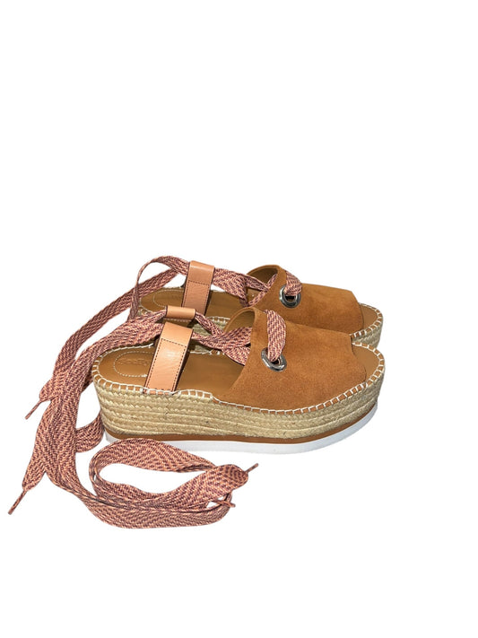 Pre-Loved See by Chloe Glyn Wrap Wedge Espadrilles 