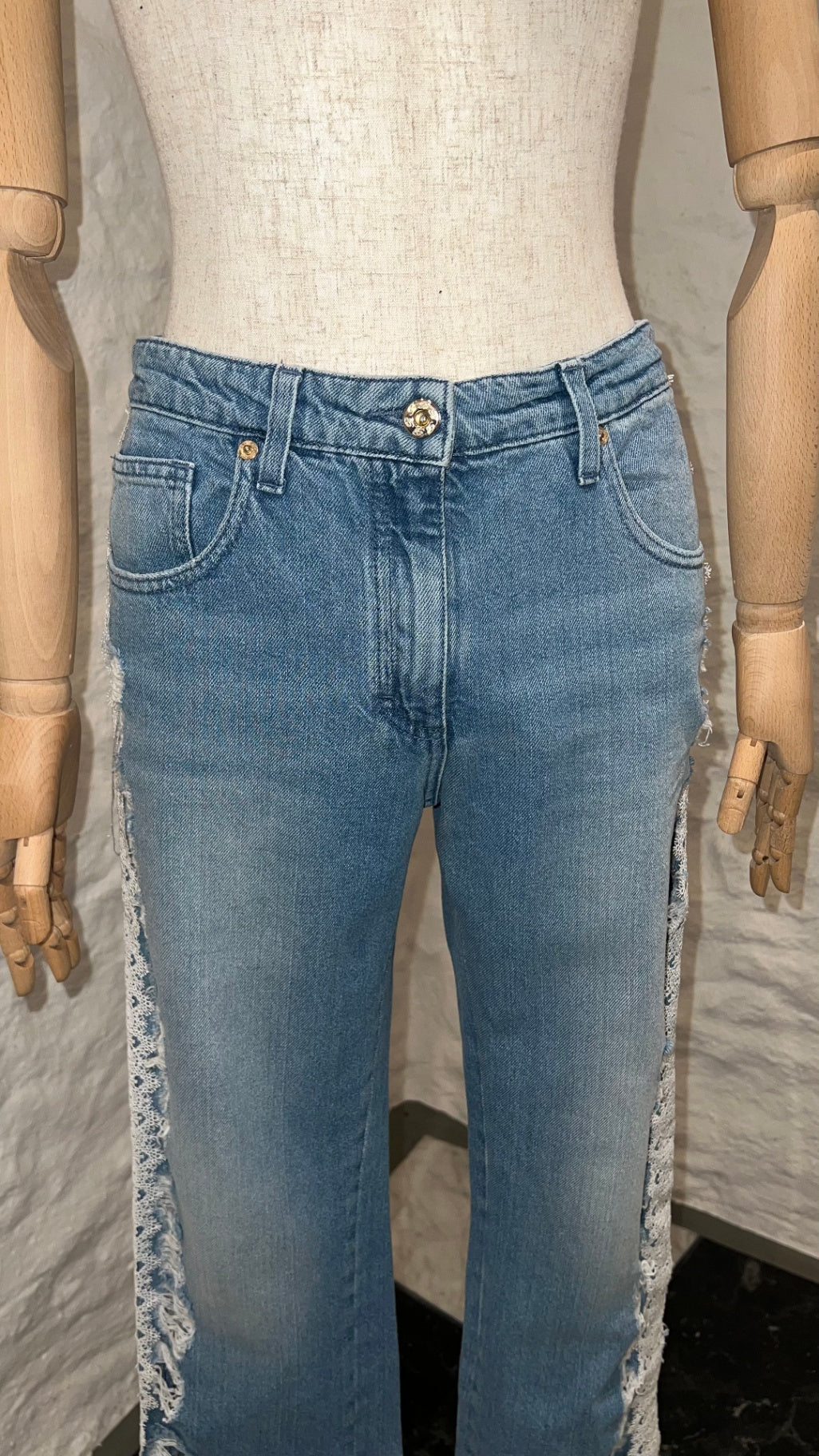 Pre-Loved Blumarine Lace Trim Jeans