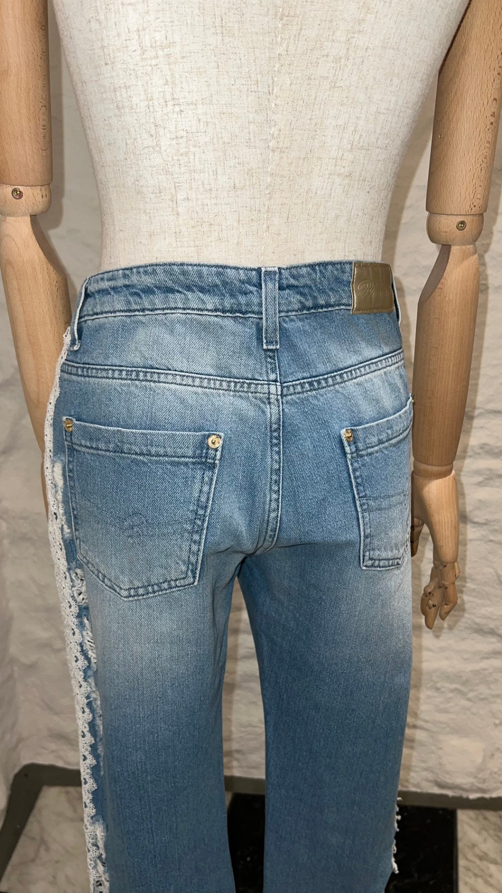 Pre-Loved Blumarine Lace Trim Jeans