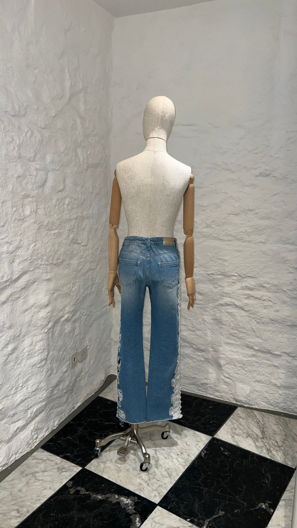 Pre-Loved Blumarine Lace Trim Jeans