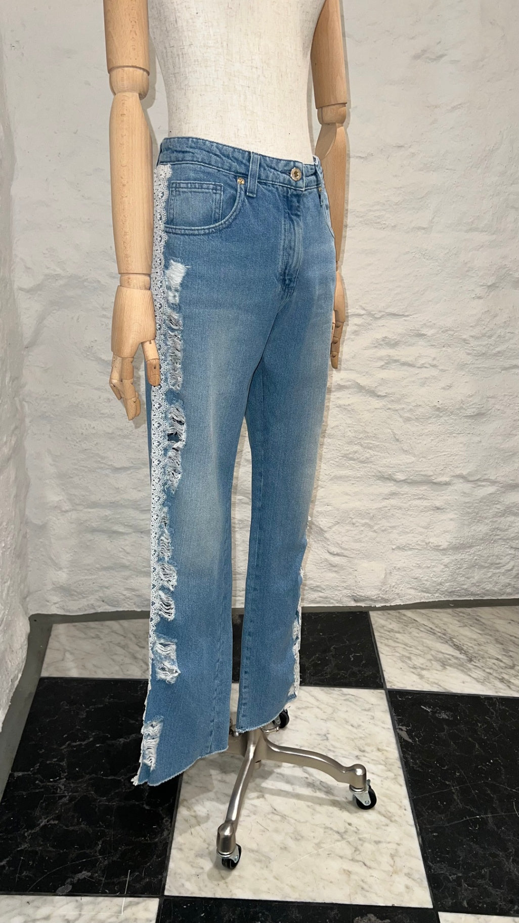 Pre-Loved Blumarine Lace Trim Jeans