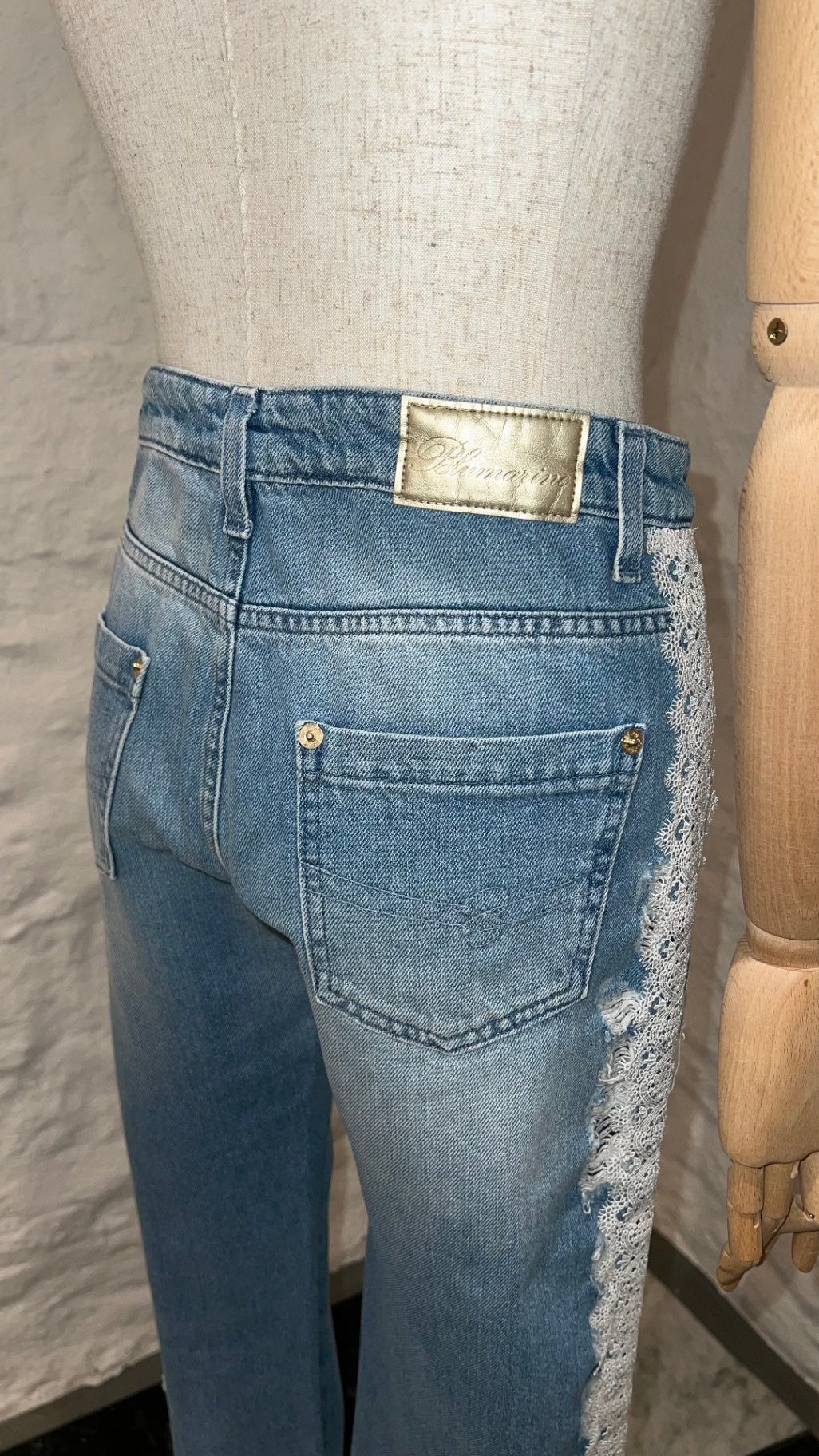 Pre-Loved Blumarine Lace Trim Jeans