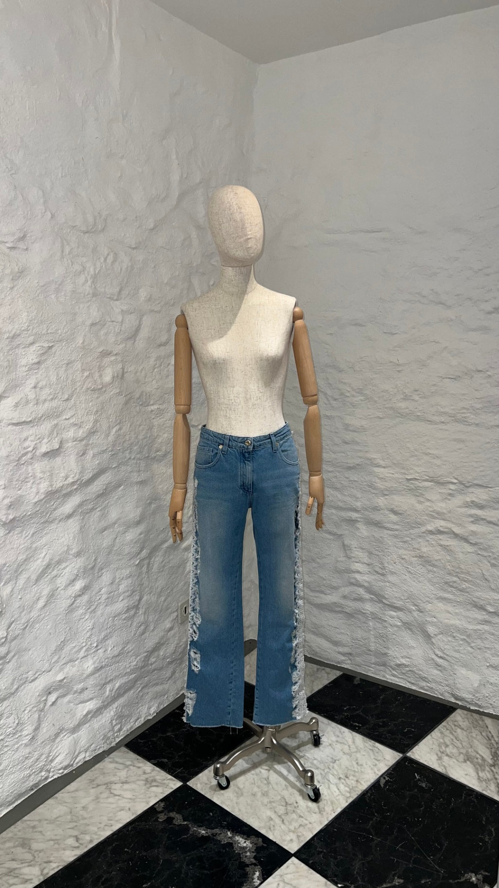 Pre-Loved Blumarine Lace Trim Jeans