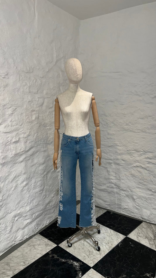 Pre-Loved Blumarine Lace Trim Jeans