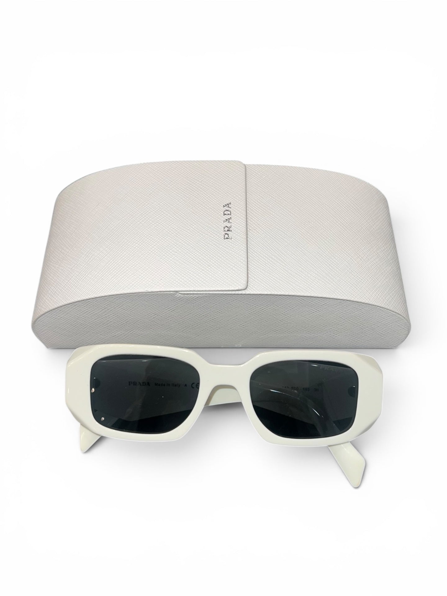 Pre-Loved Prada SYMBOLE Sonnenbrille in Talc White