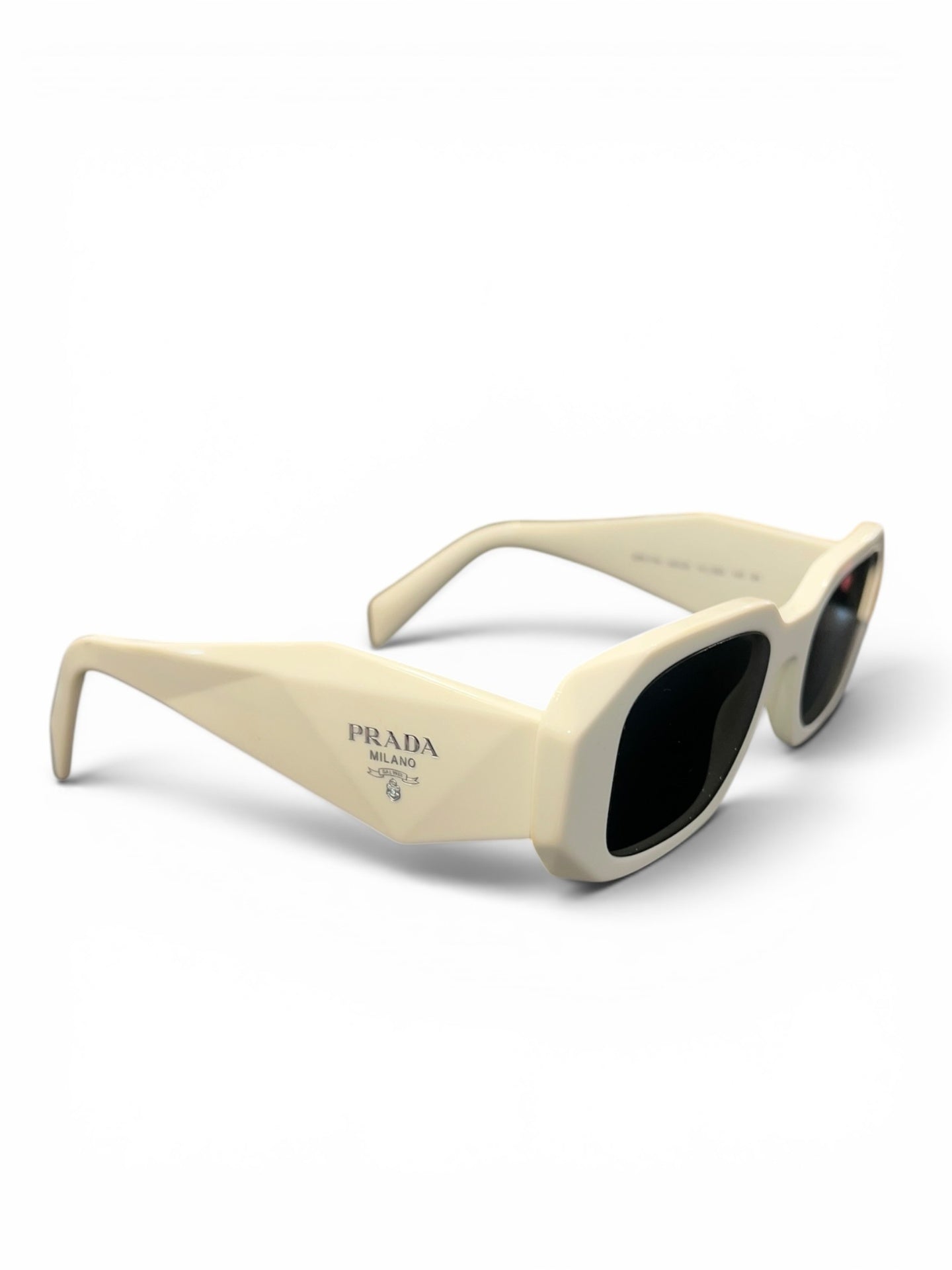 Pre-Loved Prada SYMBOLE Sonnenbrille in Talc White