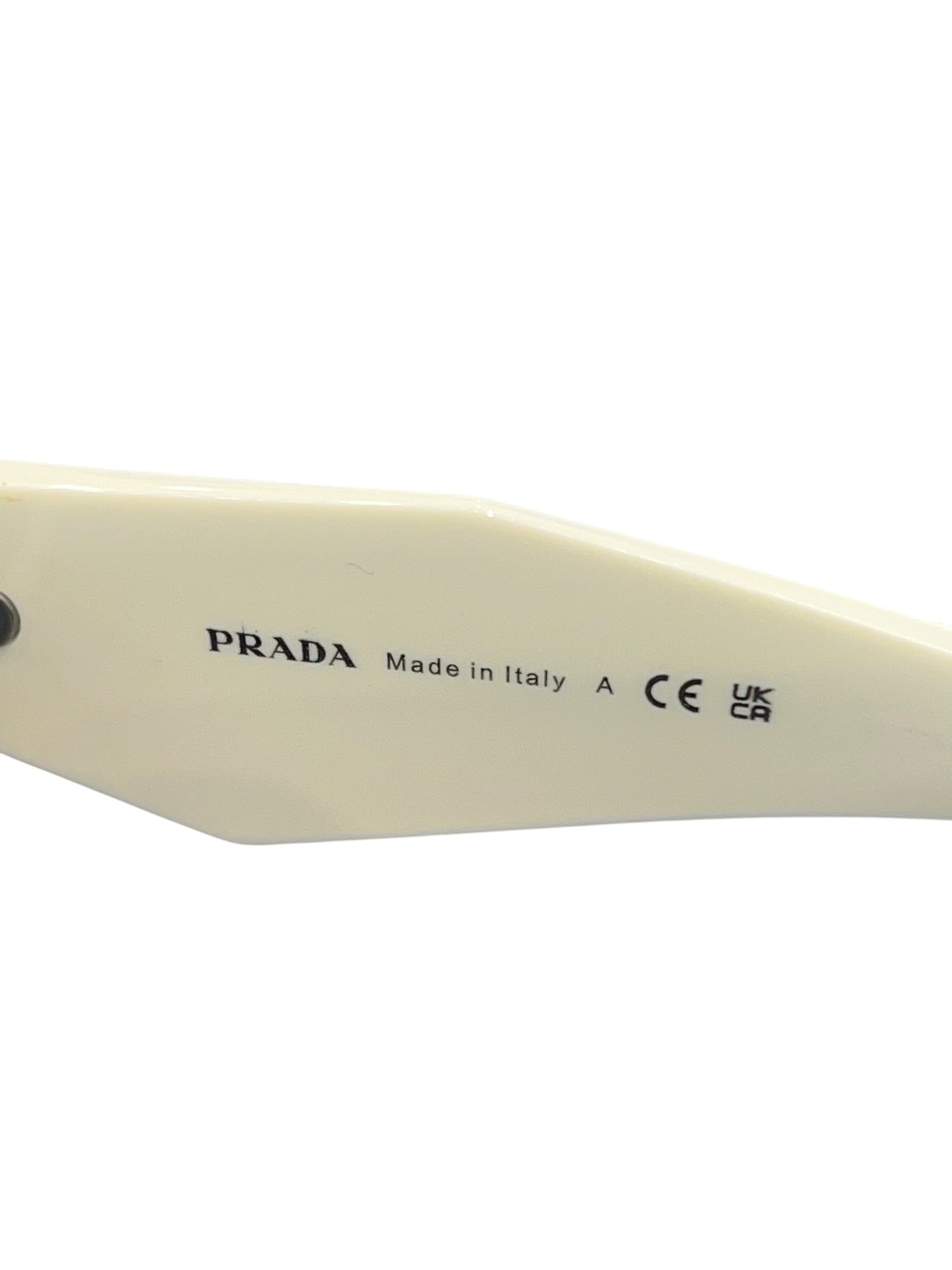 Pre-Loved Prada SYMBOLE Sonnenbrille in Talc White