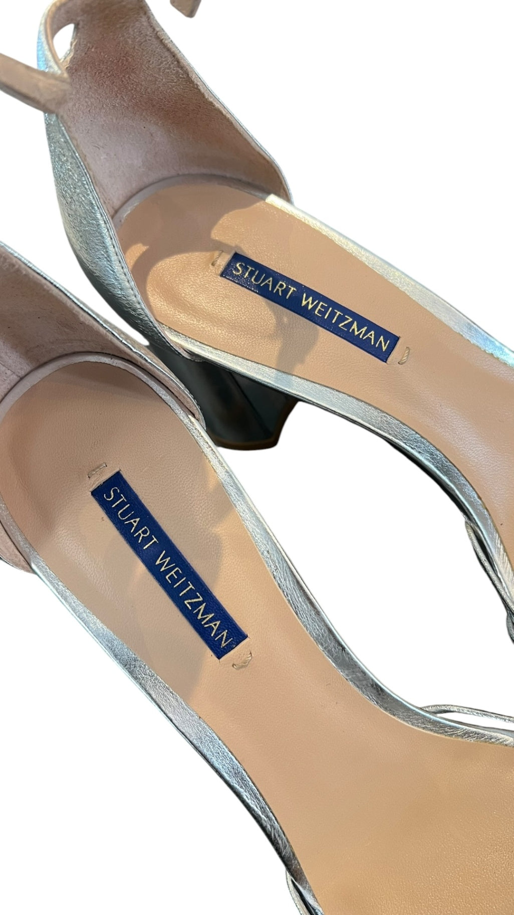 Pre-Loved Stuart Weitzman Metallic-Sandalen in Silber