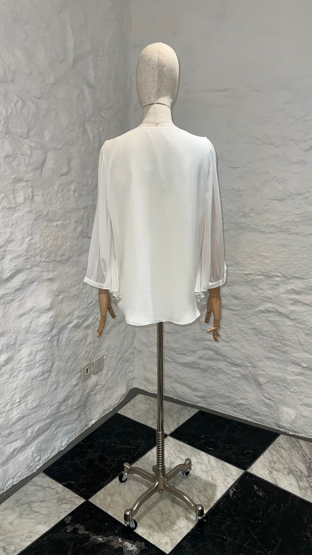 Pre-Loved Barbara Schwarzer Chiffonbluse Weiss