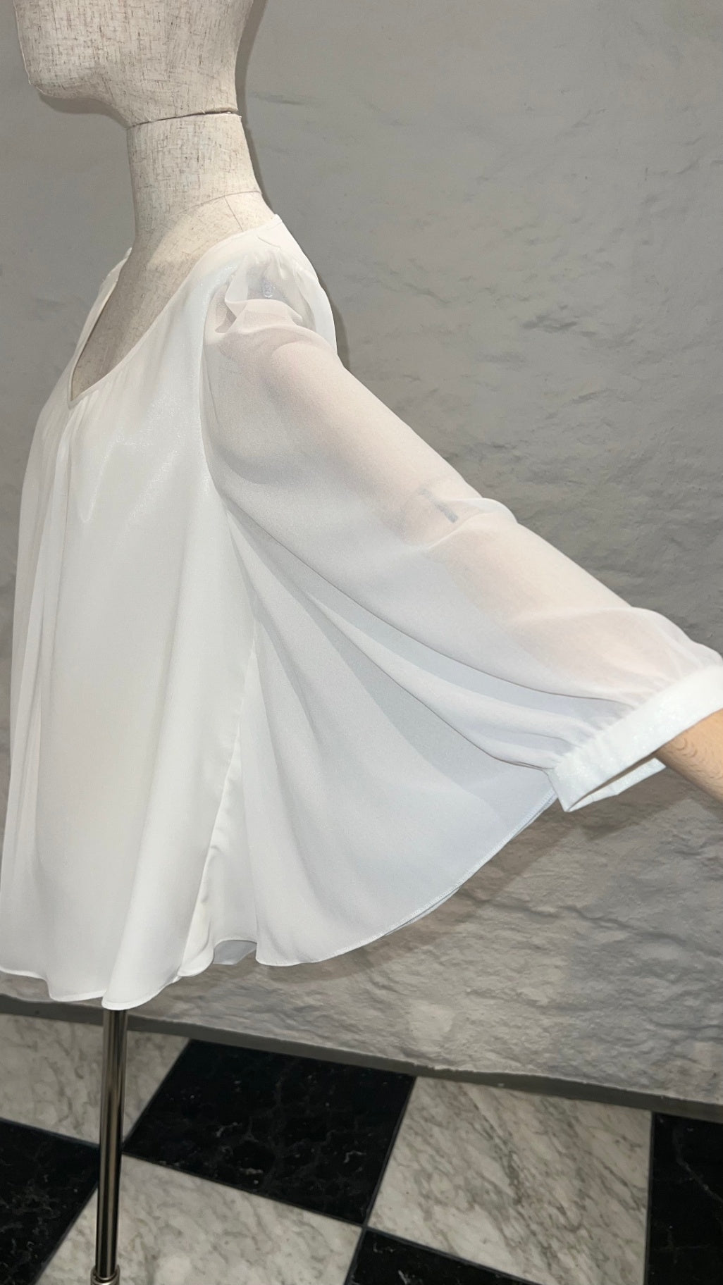 Pre-Loved Barbara Schwarzer Chiffonbluse Weiss