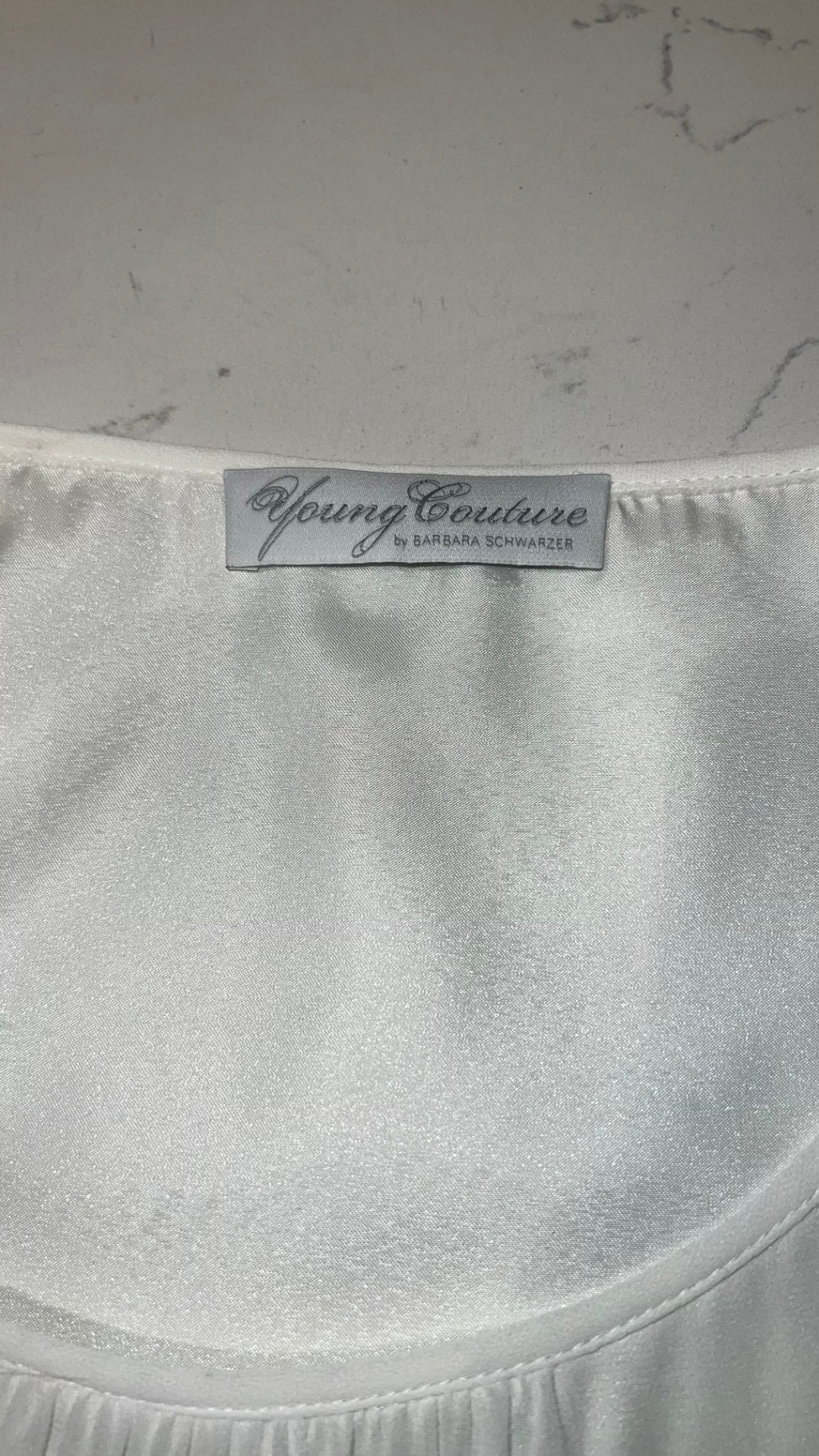 Pre-Loved Barbara Schwarzer Chiffonbluse Weiss