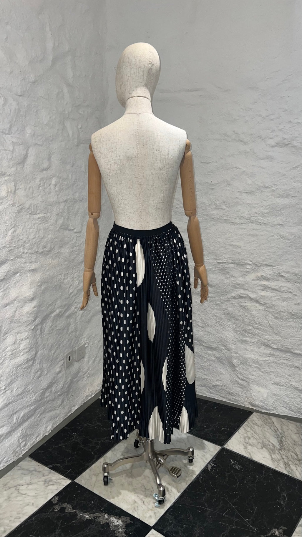 Pre-Loved Dries van Noten Plissé-Rock Polka Dot