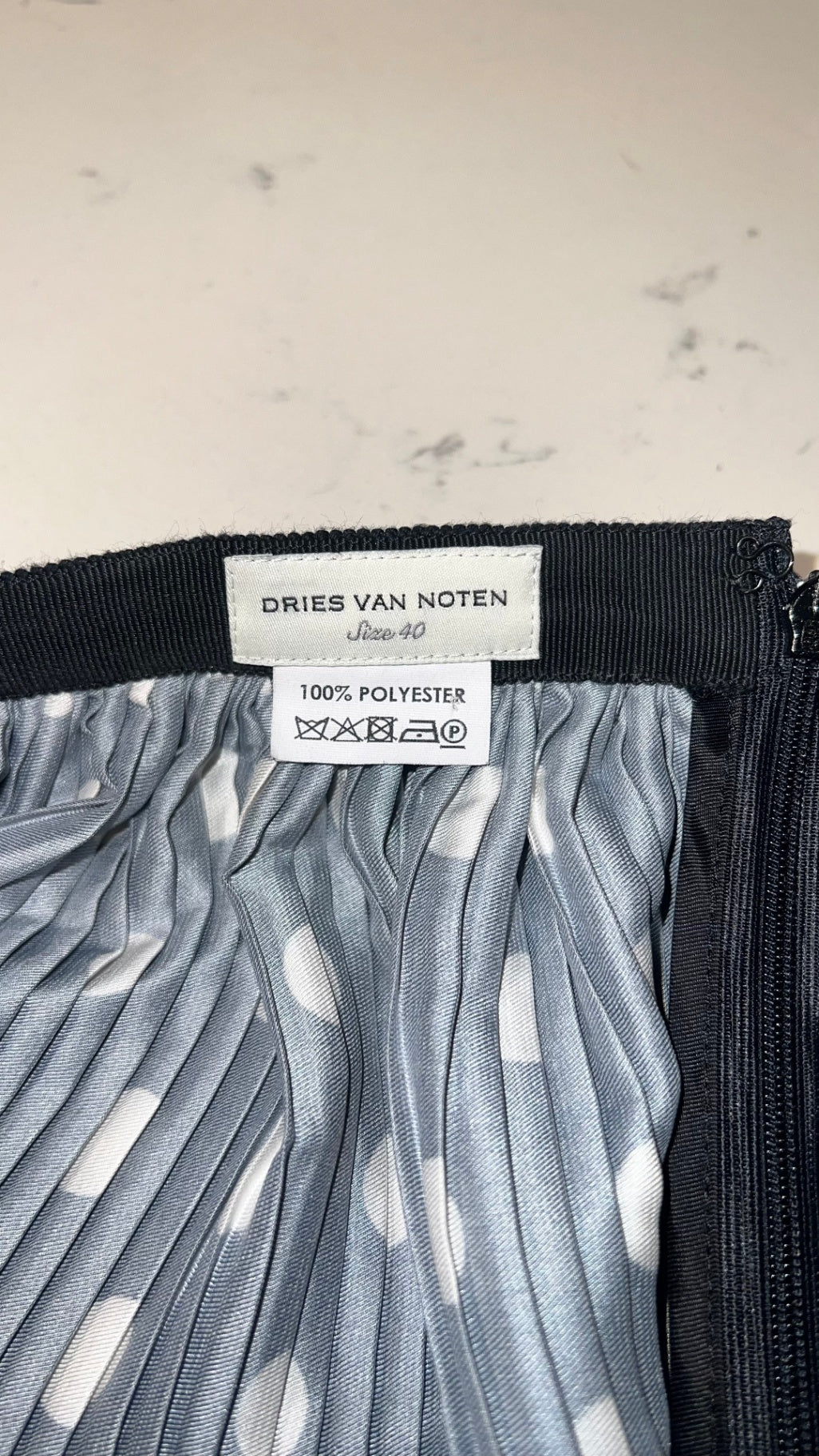 Pre-Loved Dries van Noten Plissé-Rock Polka Dot