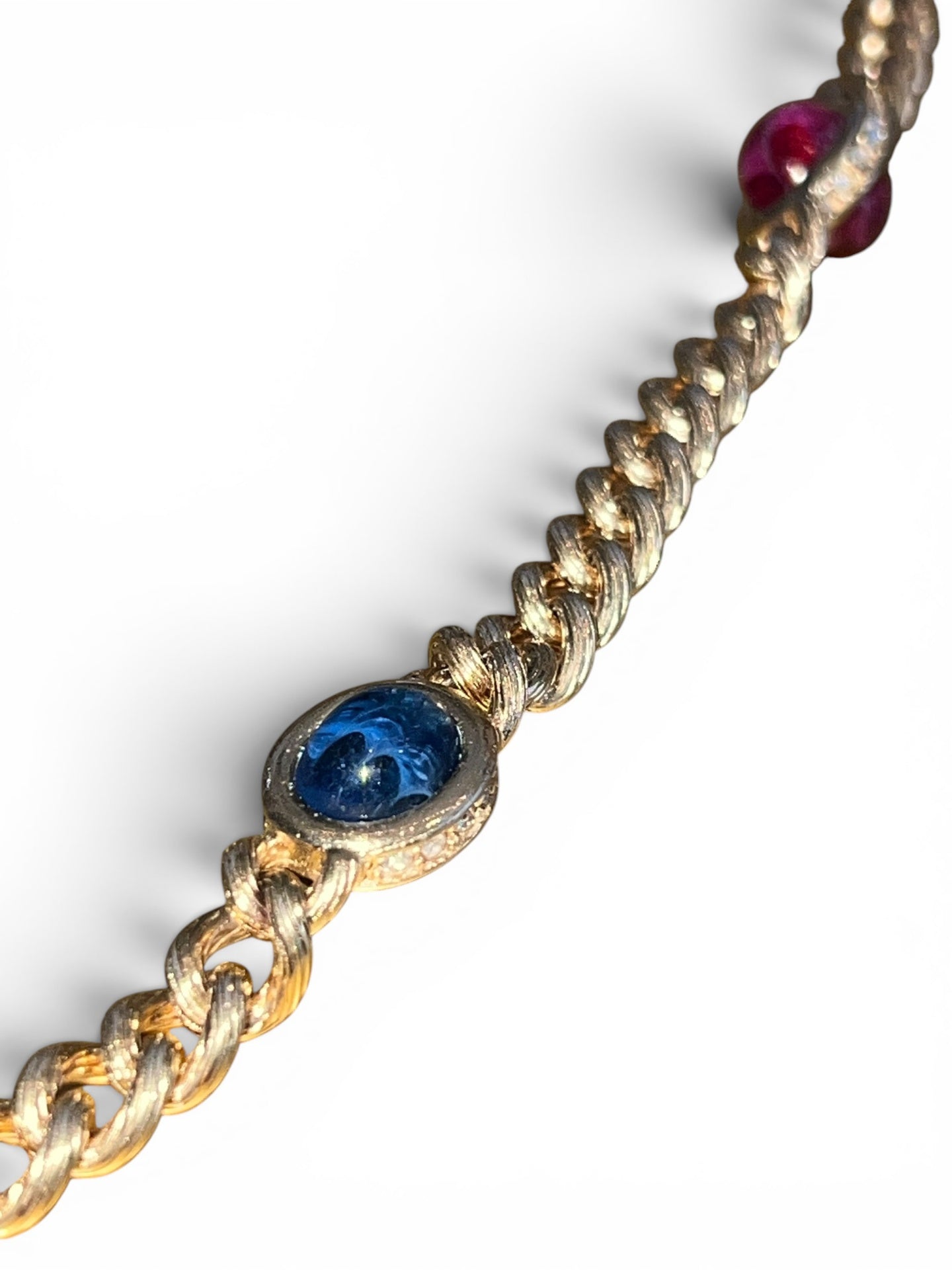 Pre-Loved Grosse Vintage Cabochon-Kette Gold