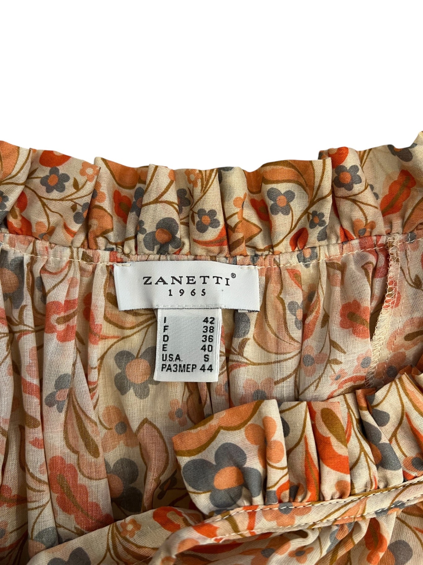 Pre-Loved Zanetti 1965 Volantbluse mit Floral-Print
