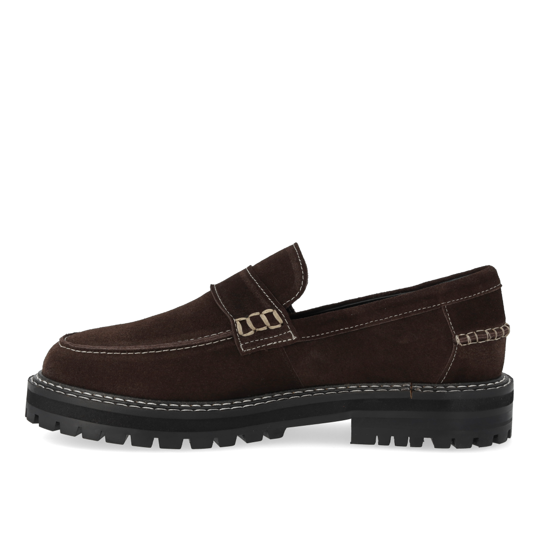 Angulus Penny Loafer Dunkelbraun