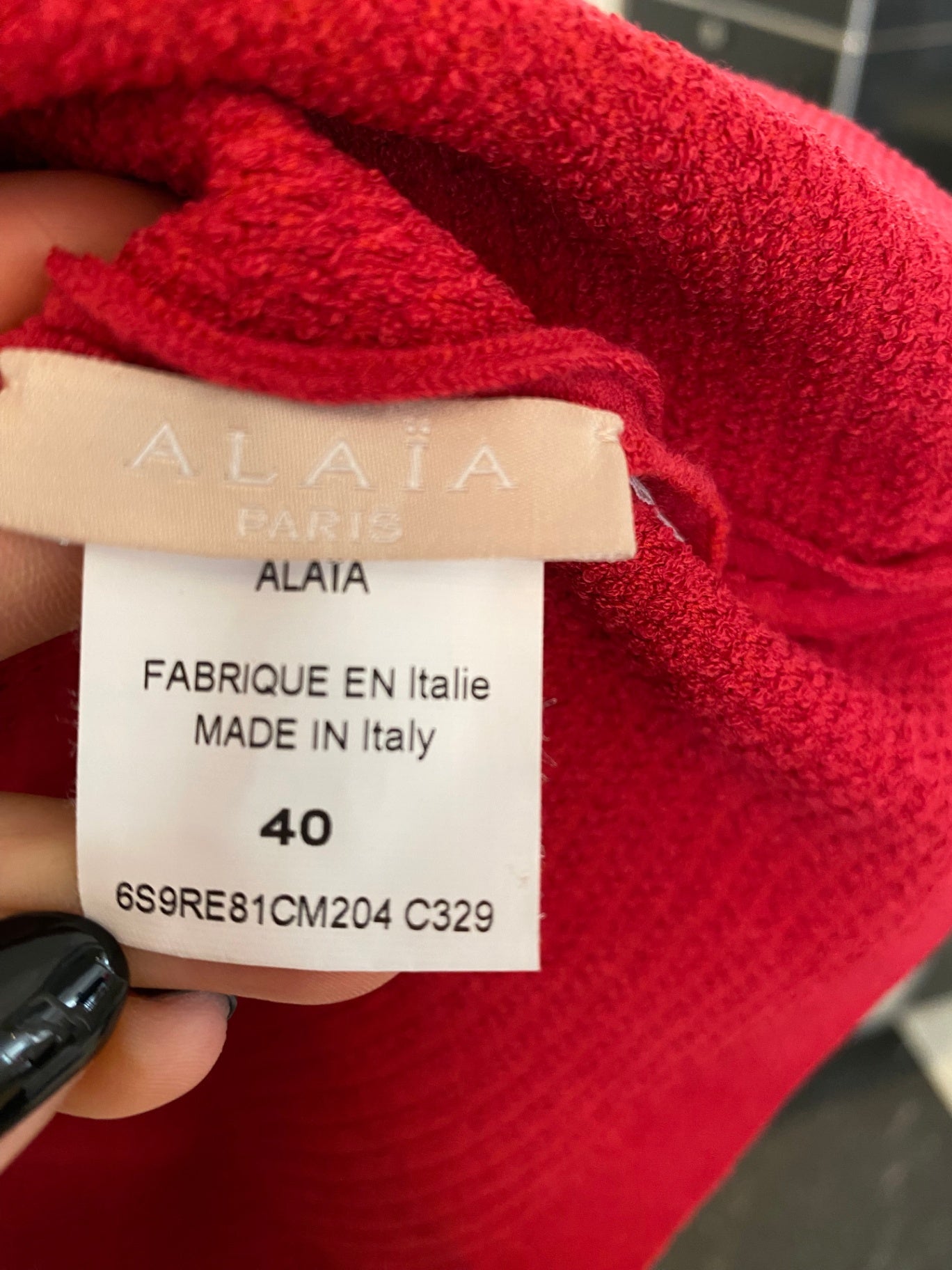 Pre-Loved Alaïa Peplum-Stricktop Rot