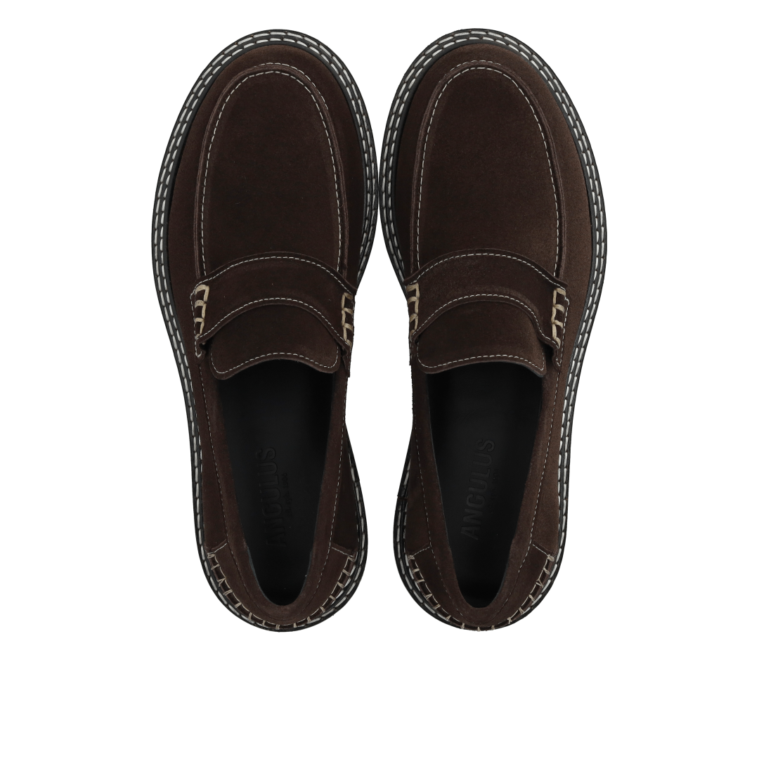 Angulus Penny Loafer Dunkelbraun