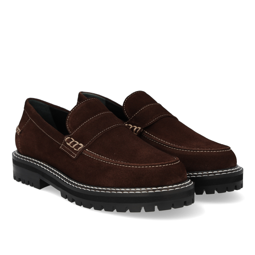 Angulus Penny Loafer Dunkelbraun