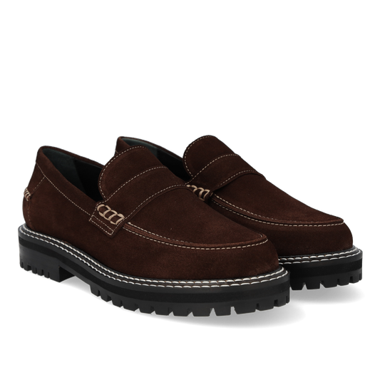 Angulus Penny Loafer Dunkelbraun
