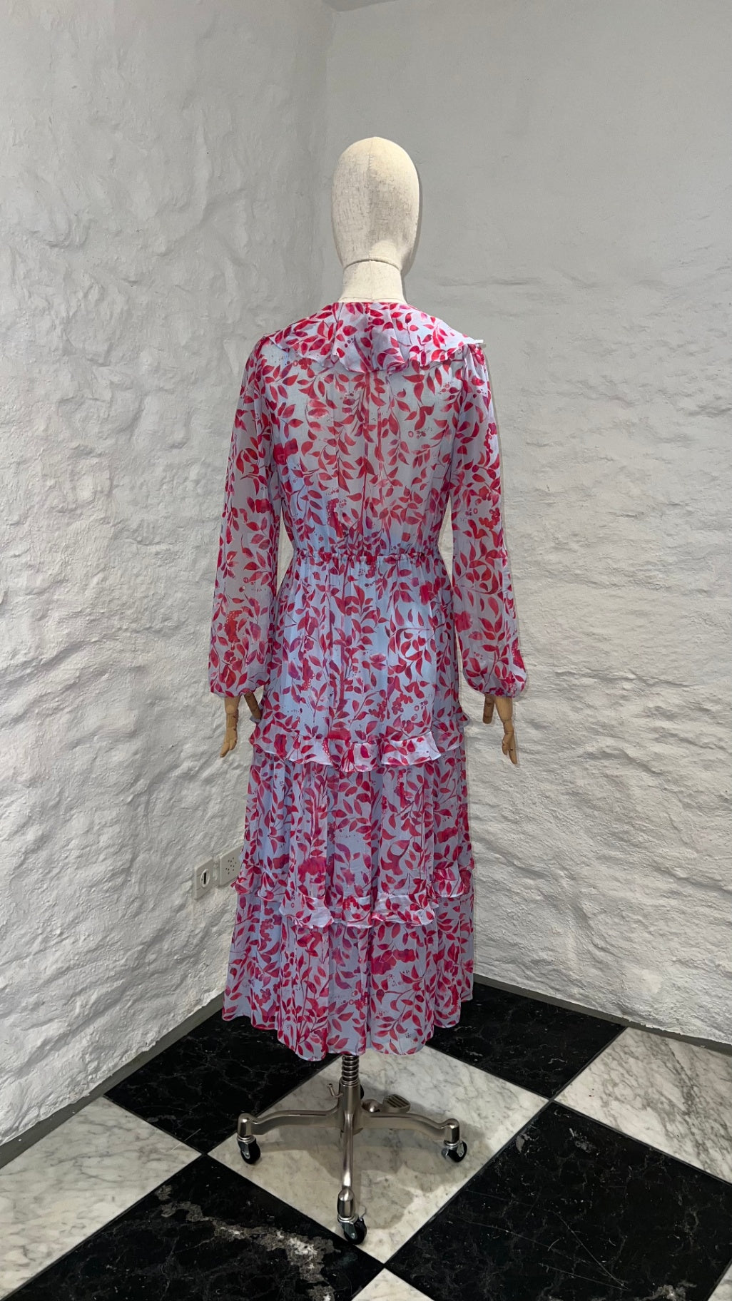 Pre-Loved Saloni Seidenkleid mit Floralprint