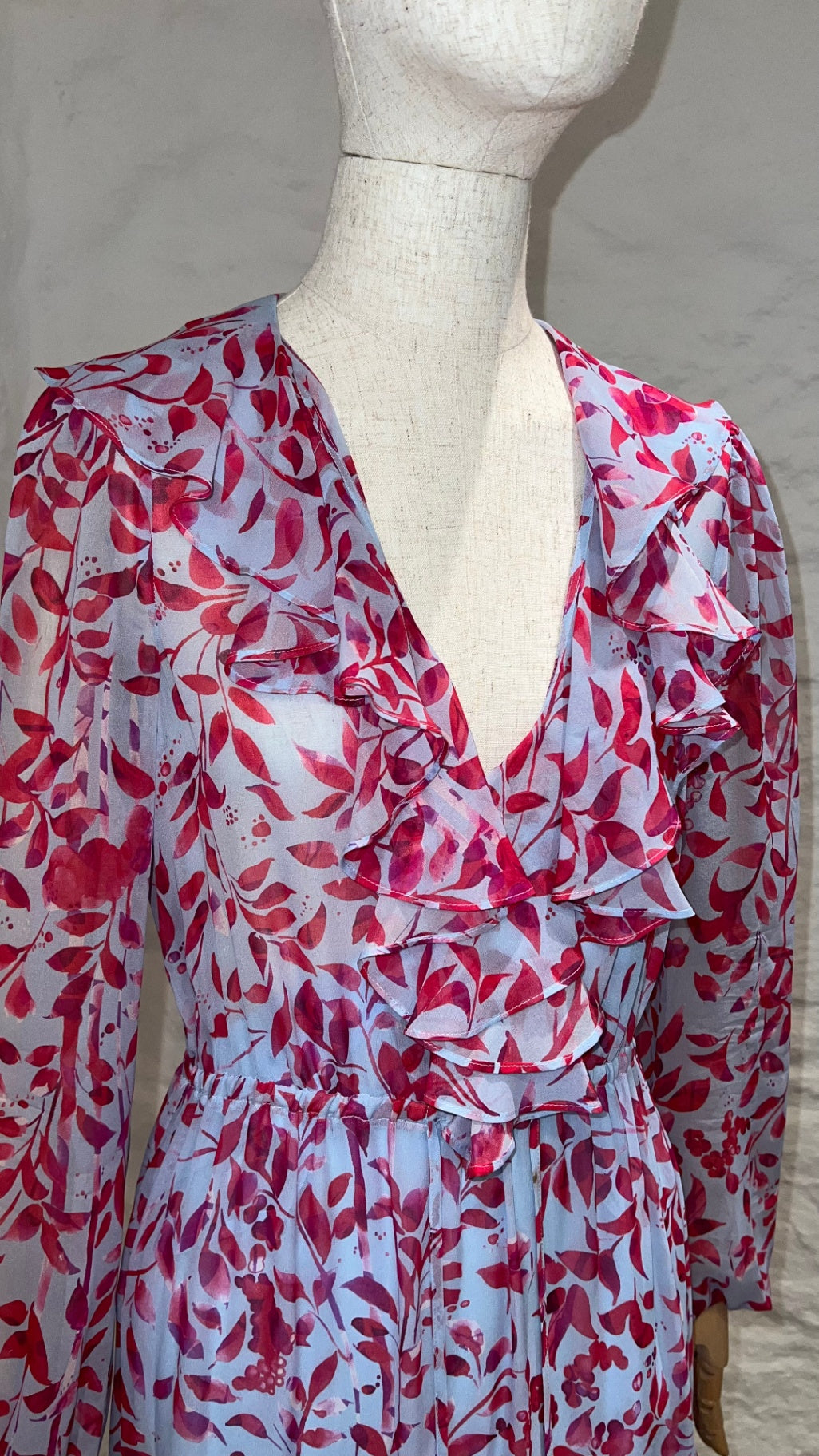Pre-Loved Saloni Seidenkleid mit Floralprint