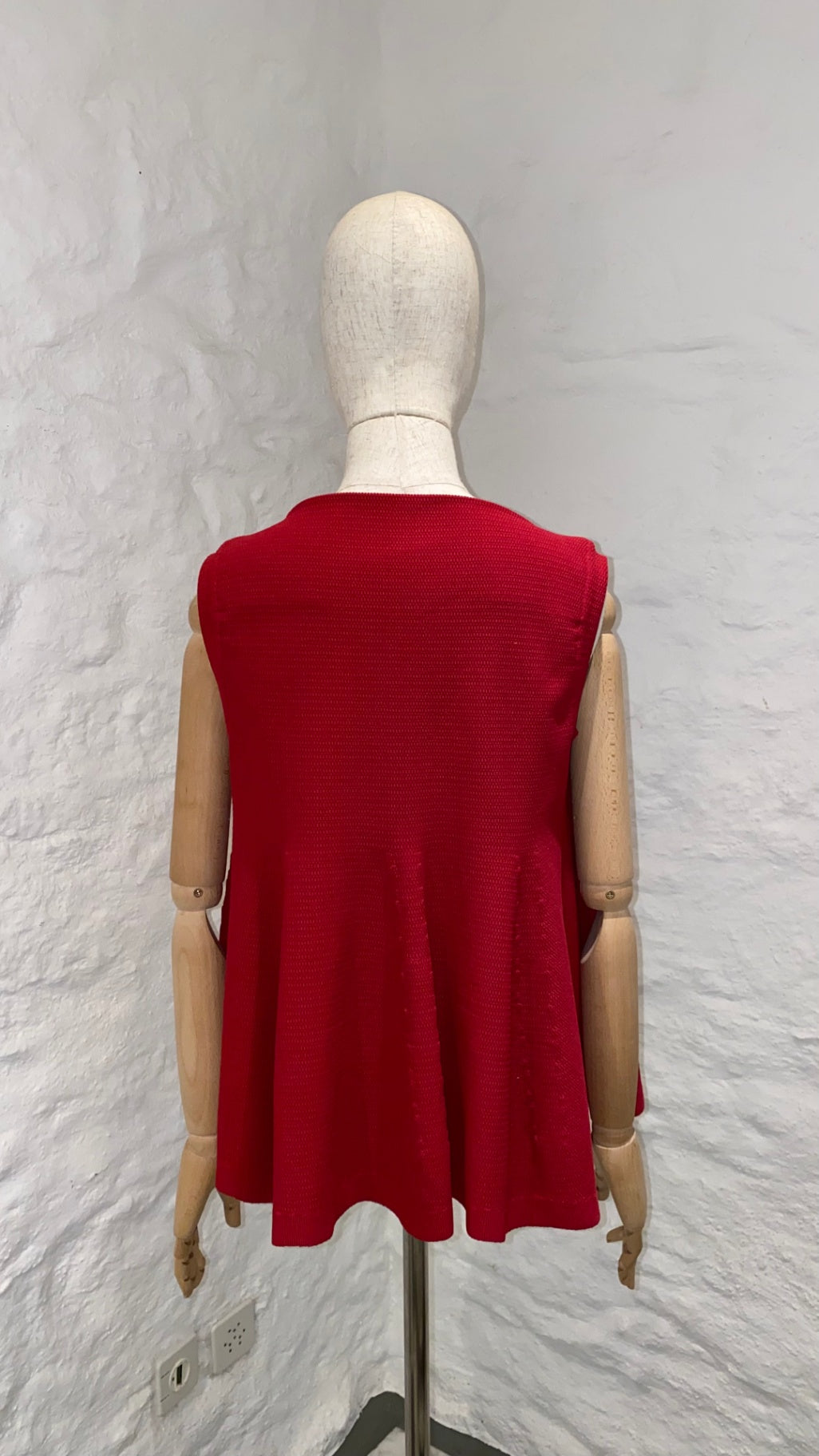 Pre-Loved Alaïa Peplum-Stricktop Rot