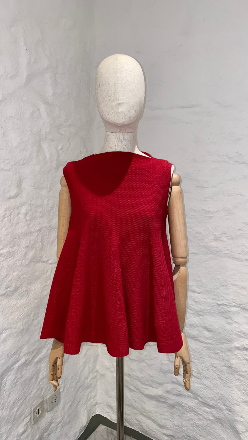 Pre-Loved Alaïa Peplum-Stricktop Rot