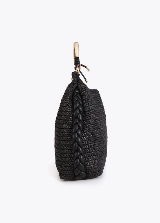Lola Casademunt Shopper mit Rattan-Effekt und Logo-Griff