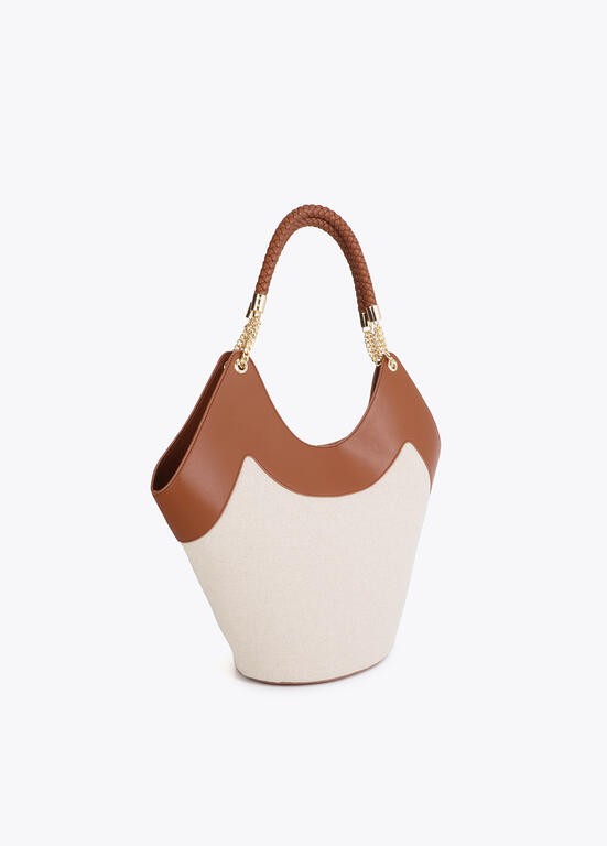 Lola Casademunt Two-Tone Shopper aus Kunstleder und Canvas
